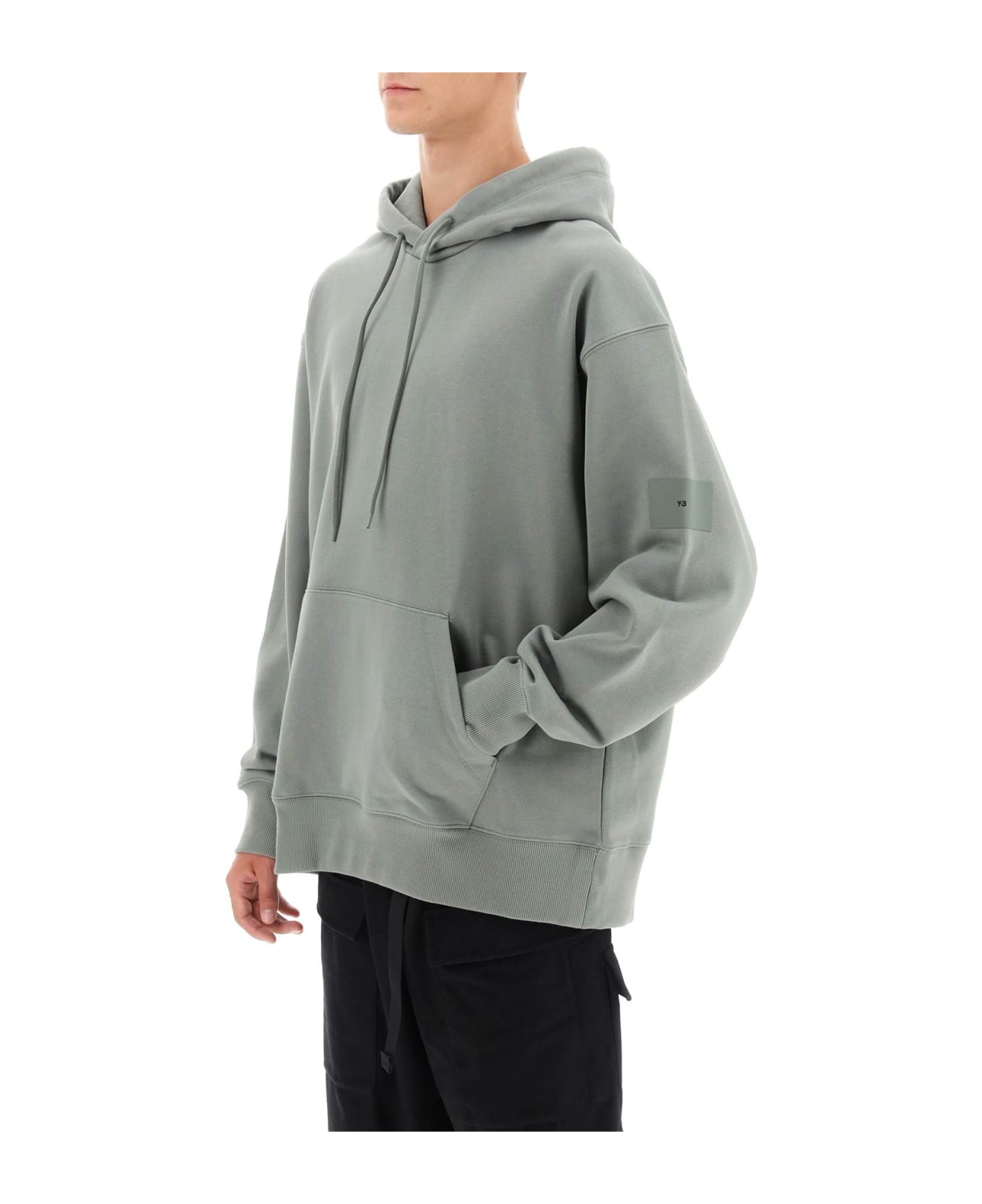 Y-3 Hoodie In Cotton French Terry - STONE GREEN (Green)