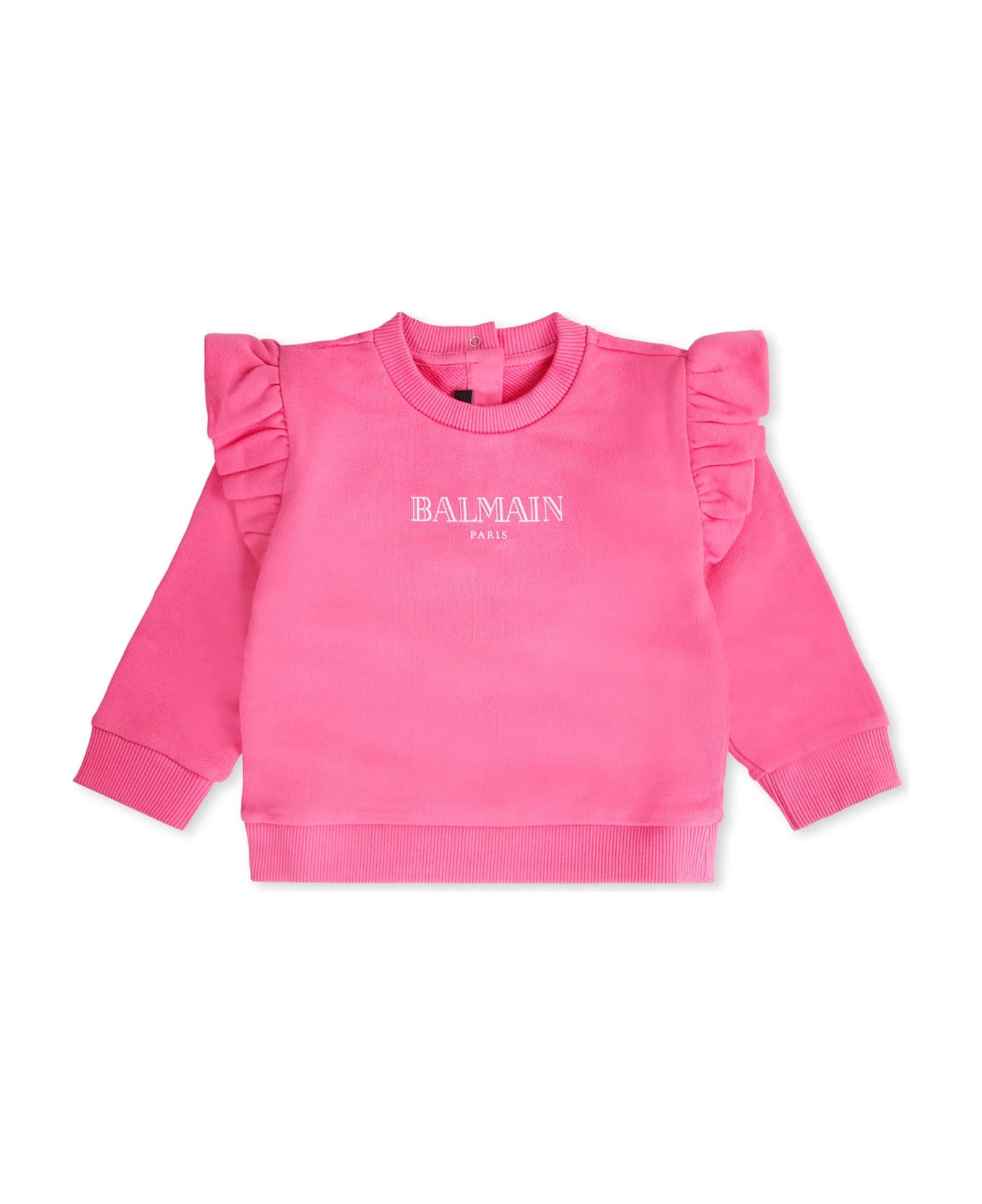Balmain Pink Sweatshirt For Baby Girl With Logo - Pink