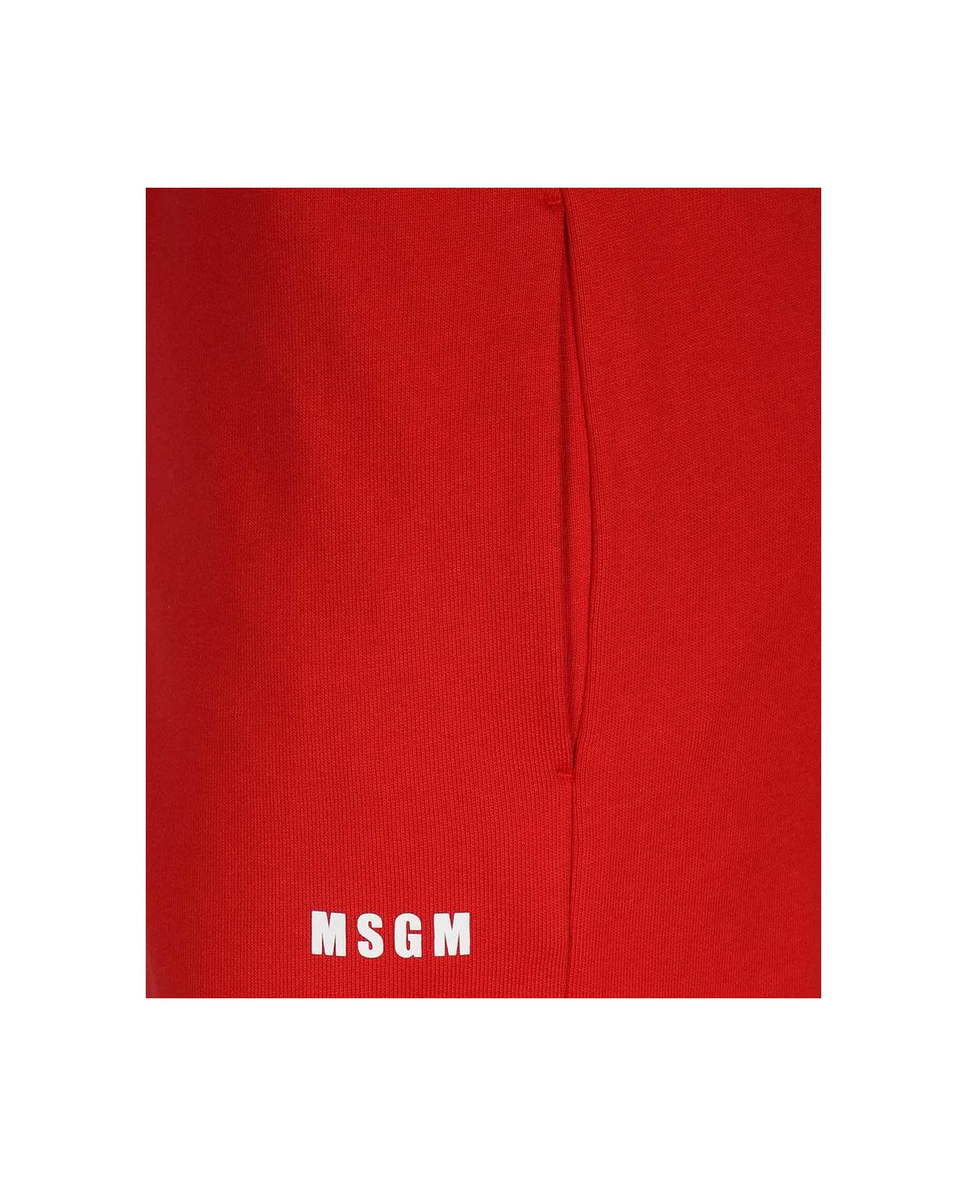 MSGM Logo Print Sweatpants - red スウェットパンツ