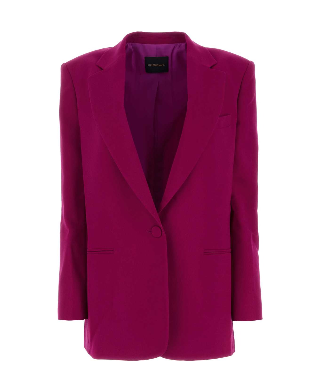 The Andamane Tyrian Purple Polyester Blazer - CICLAMINO
