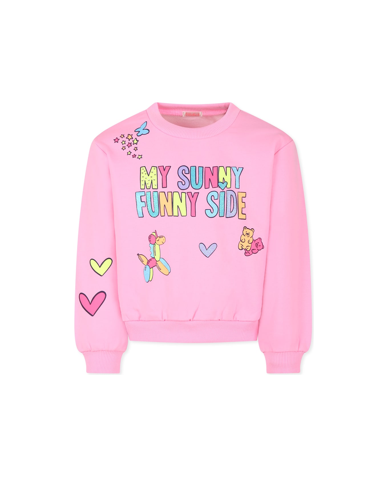 Billieblush Pink Sweatshirt For Girl With Writing - Pink
