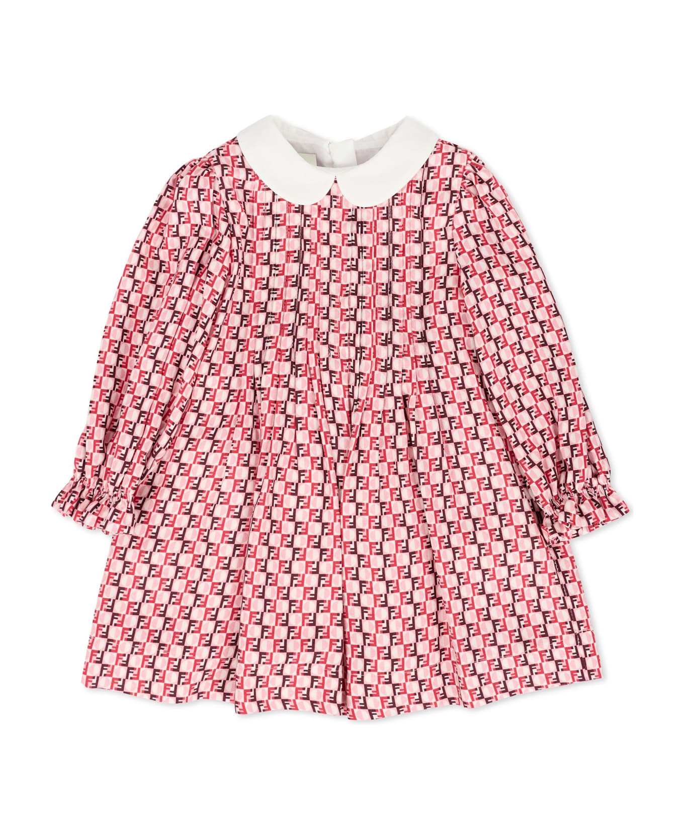 Fendi Pink Dress For Baby Girl With Ff - Pink