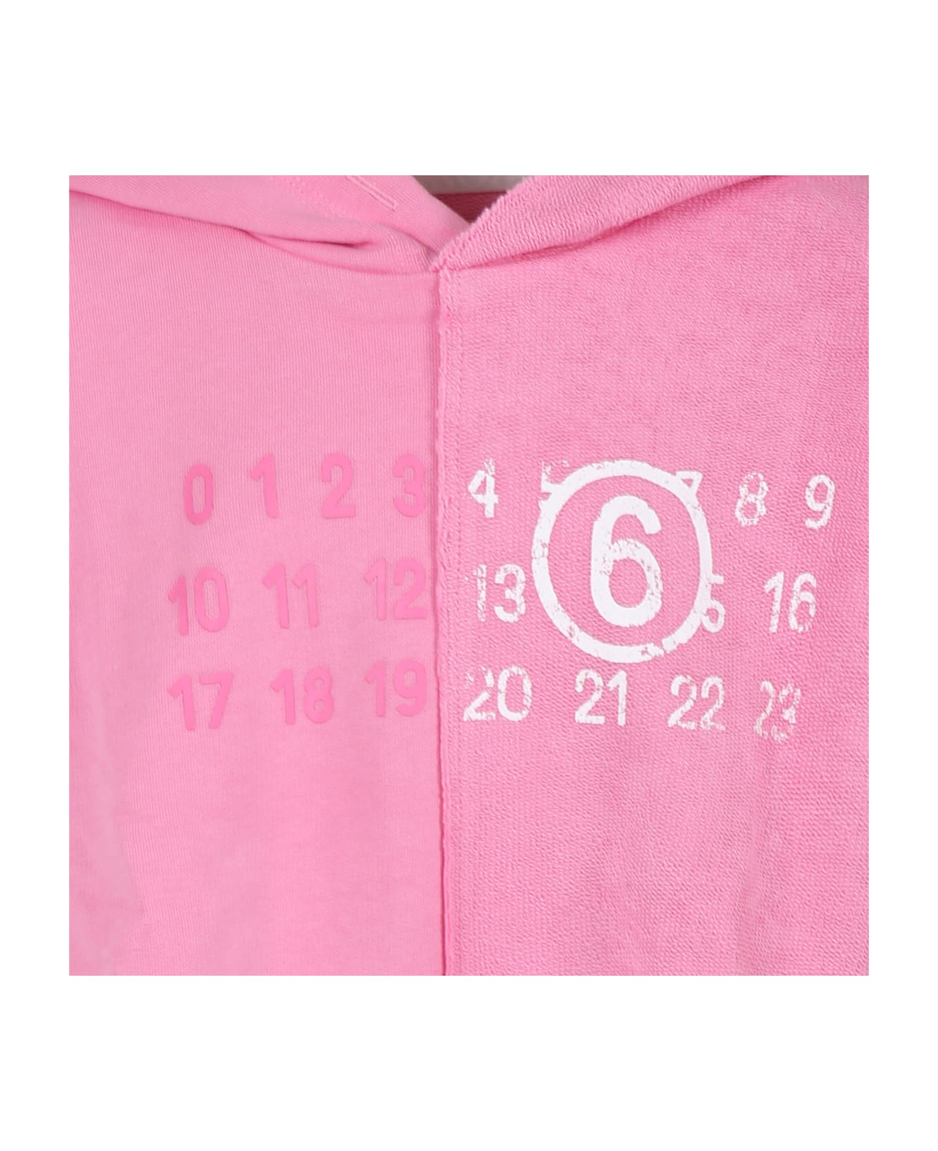 MM6 Maison Margiela Pink Sweatshirt For Girl With Logo - Pink