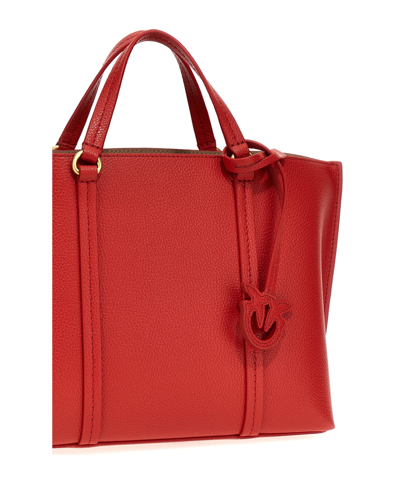 Pinko Classic Leather Shopper Bag - Red