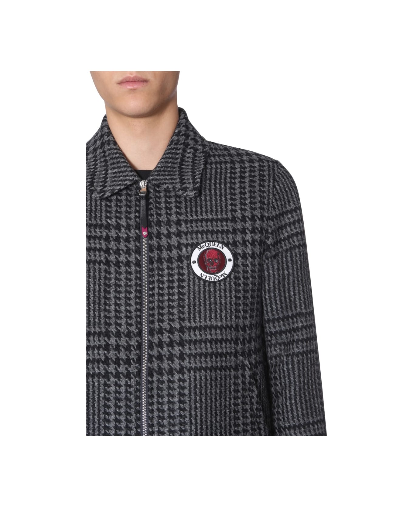 Alexander McQueen Bomber With Logo Patch - GREY