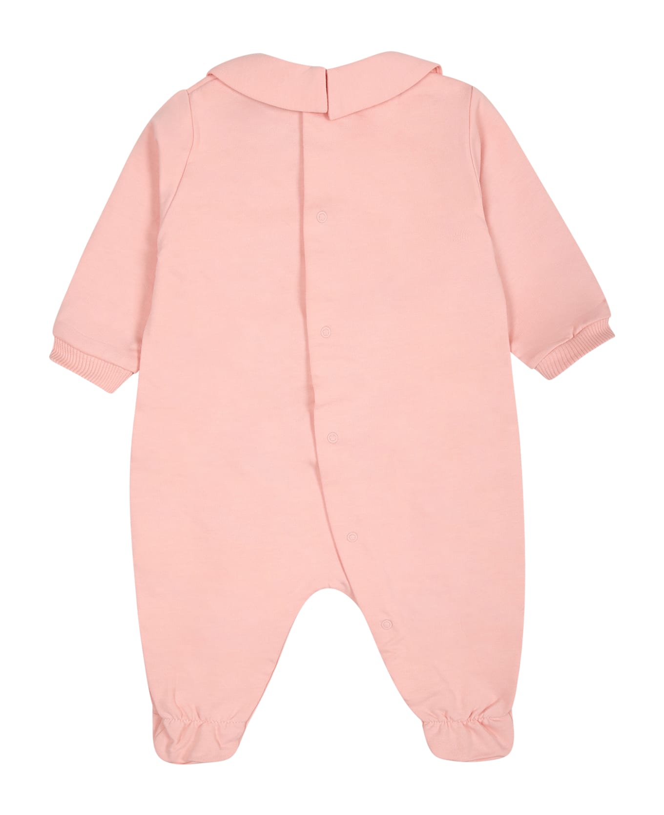 Moschino Pink Babygrow For Baby Girl With Teddy Bear - Pink