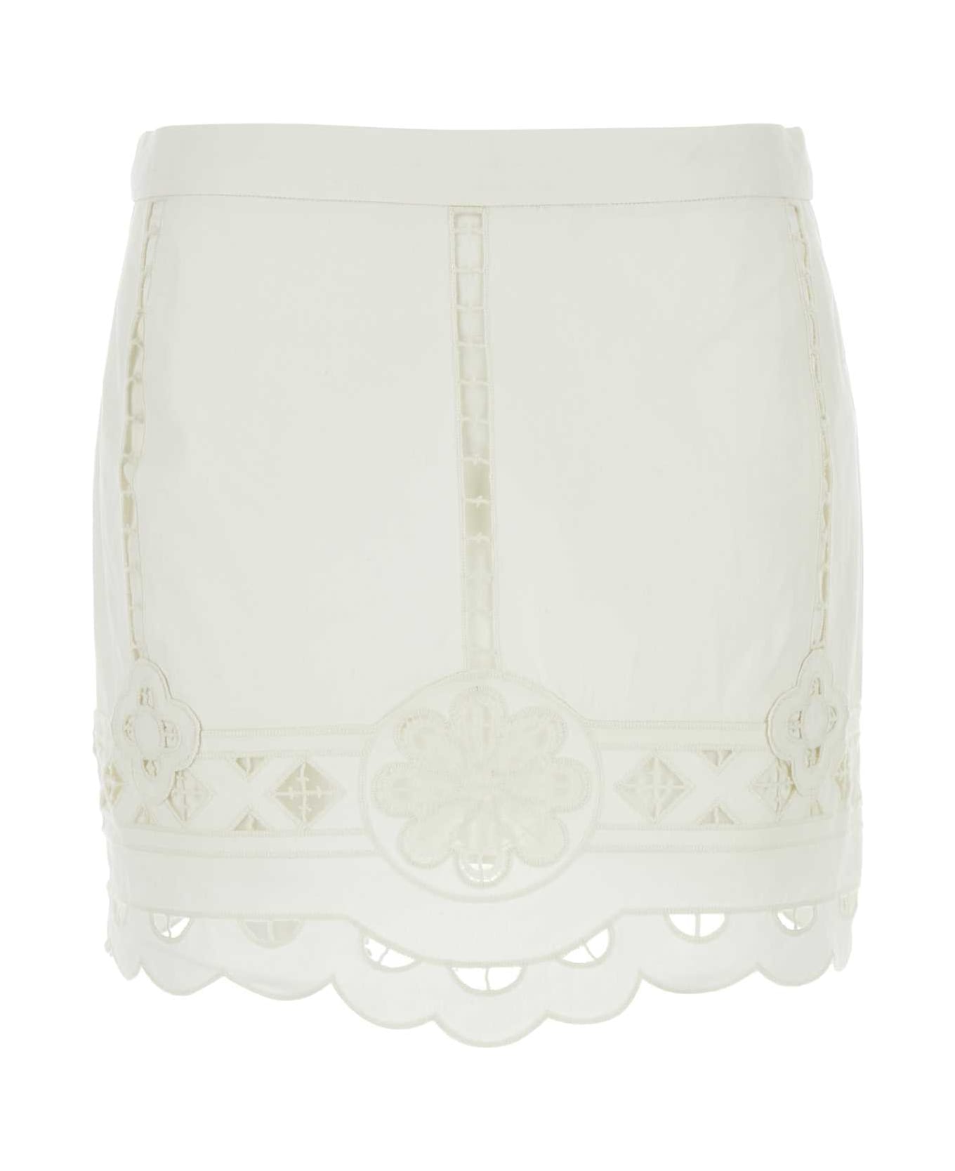 Isabel Marant White Cotton Palmira Mini Skirt - White