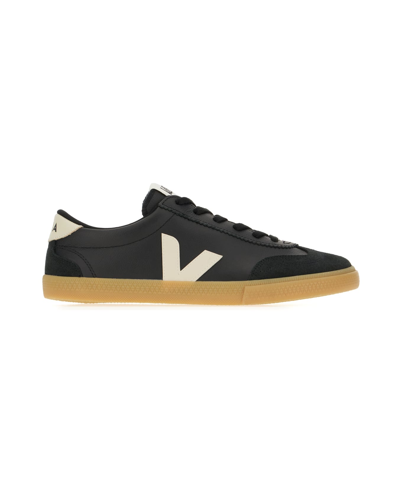 Veja Black Leather Volley O.t. Sneakers - BLACK PIERRE