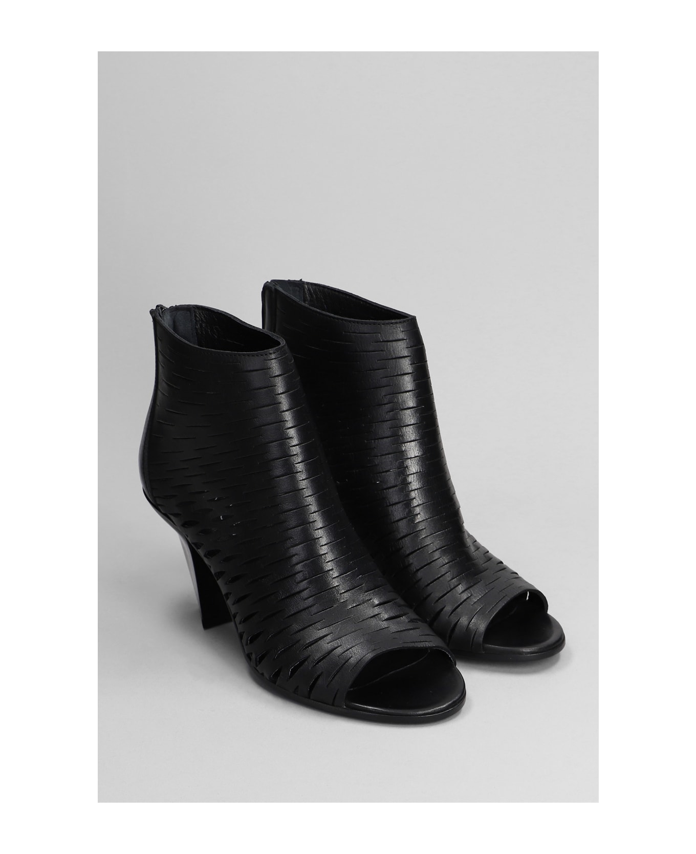 Elena Iachi High Heels Ankle Boots In Black Leather - black
