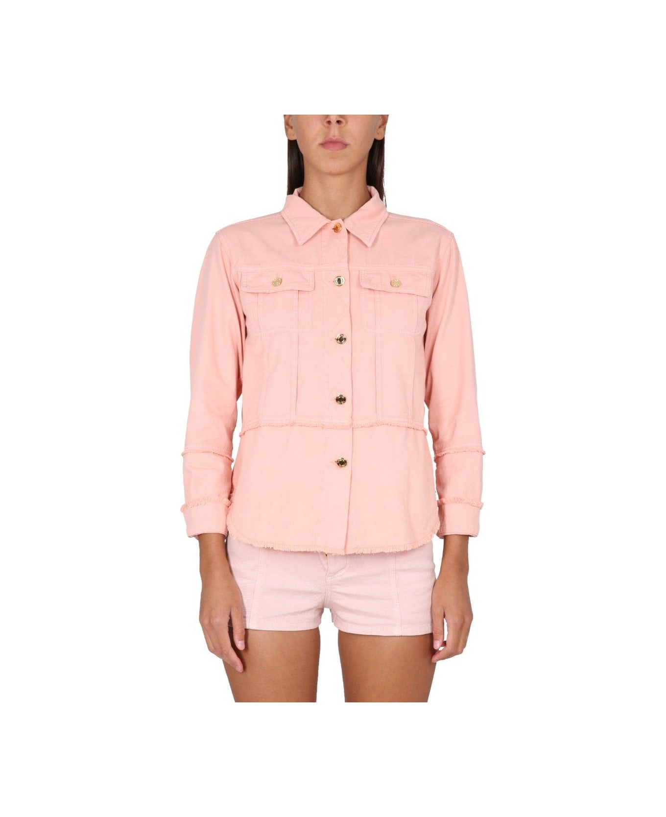 Tom Ford Long Sleeved Buttoned Denim Shirt - PINK