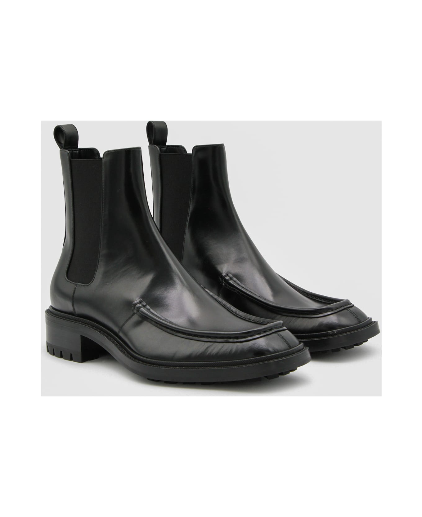 Saint Laurent Black Leather Boots - Black
