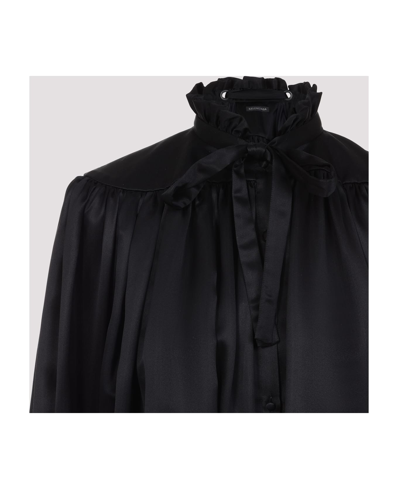 Balenciaga Lace Up Blouse - Black