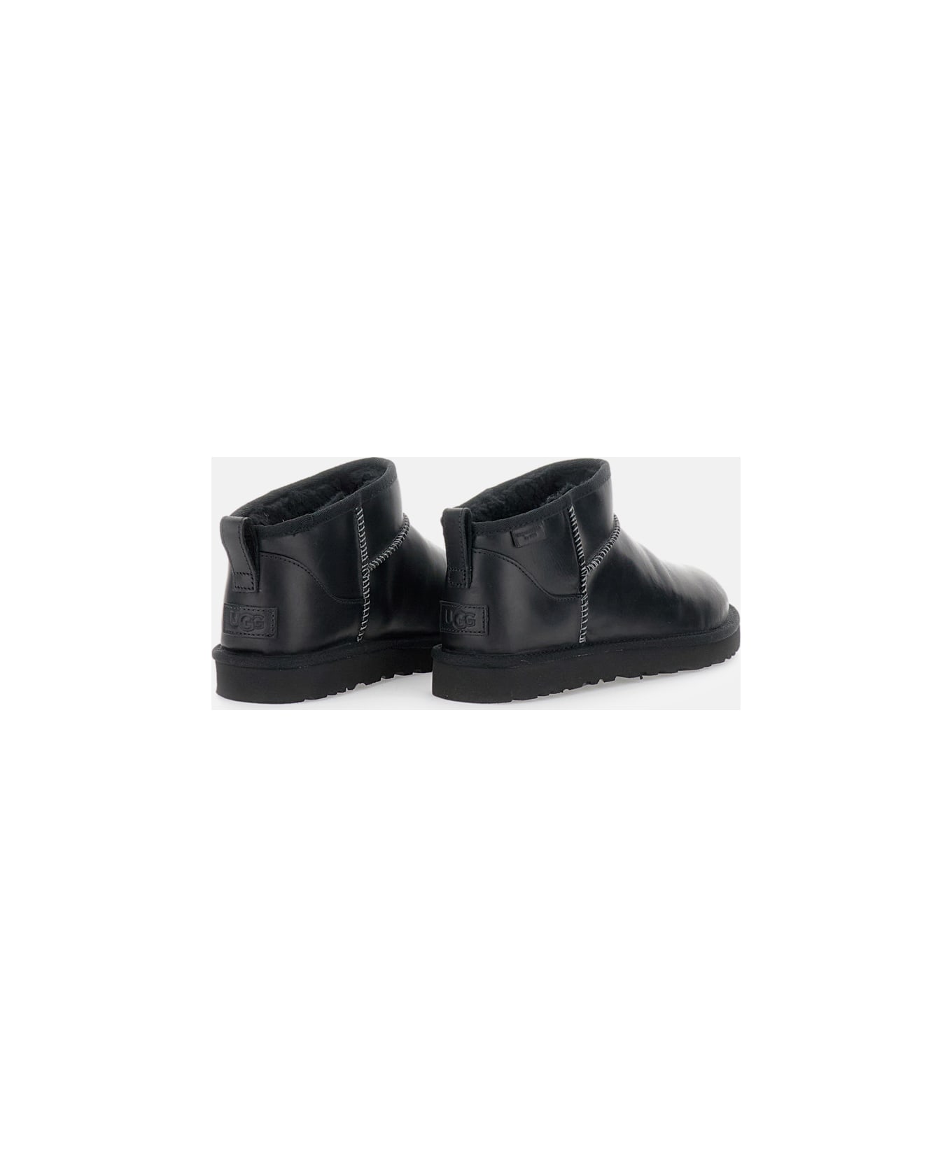 UGG M Classic Ultra Mini Lthr Regen - Black