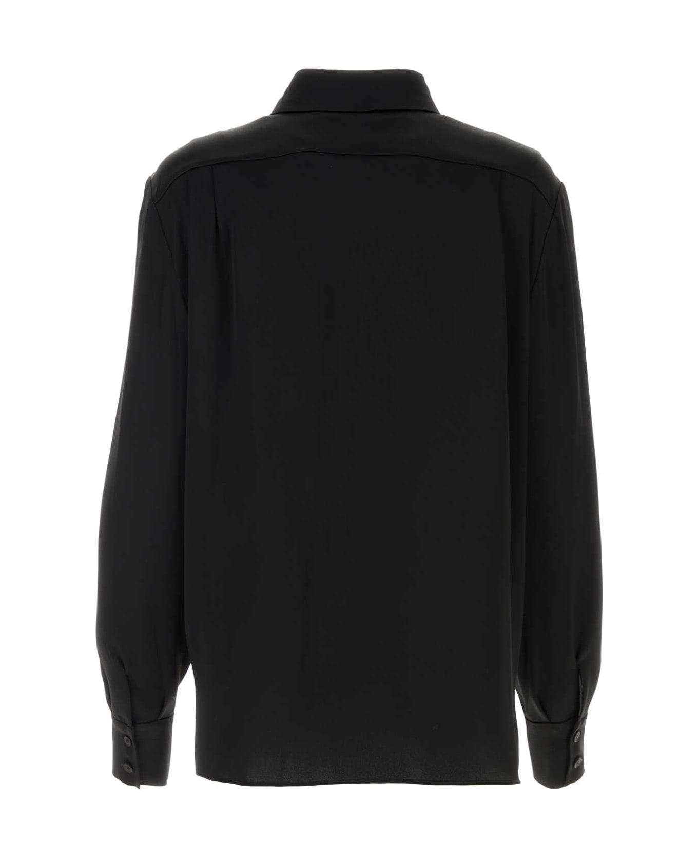 Alberta Ferretti Black Satin Shirt - NERO