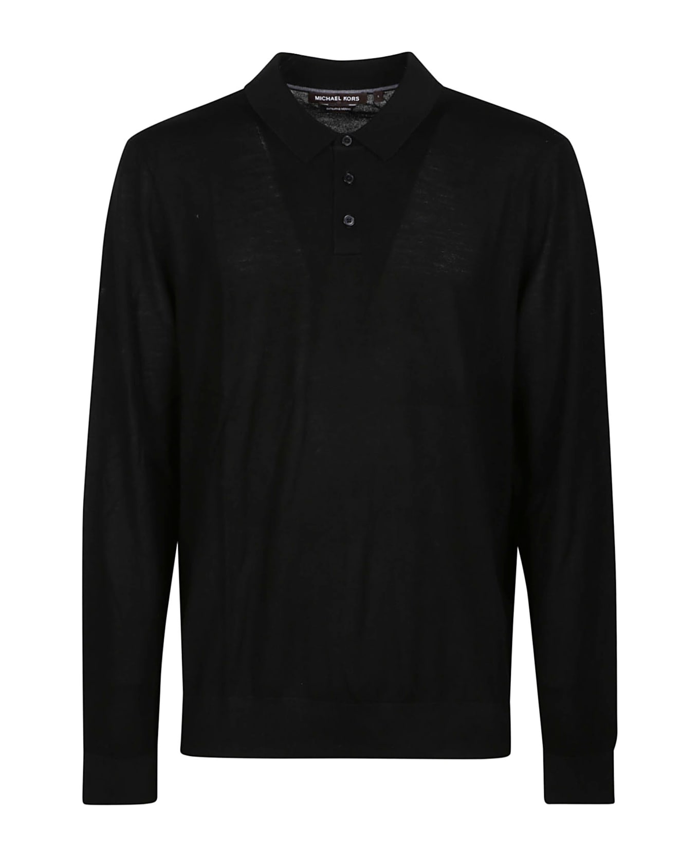 Michael Kors Core Merino Long Sleeves Polo - Black