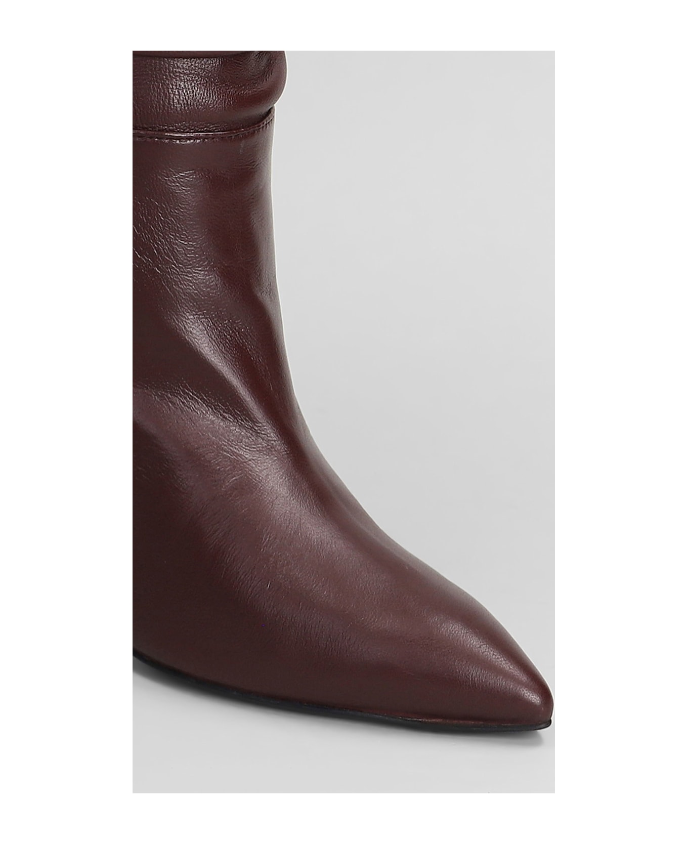 Via Roma 15 High Heels Boots In Bordeaux Leather - bordeaux