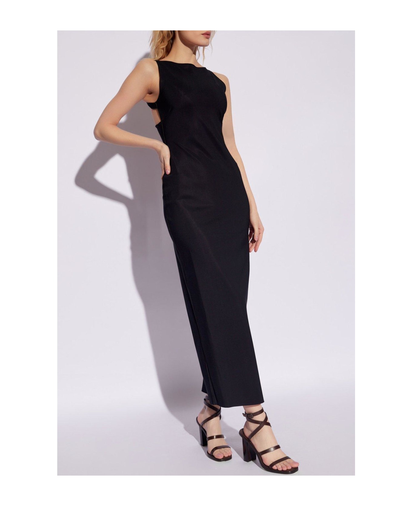 Emporio Armani Sleeveless Dress - Black ワンピース＆ドレス