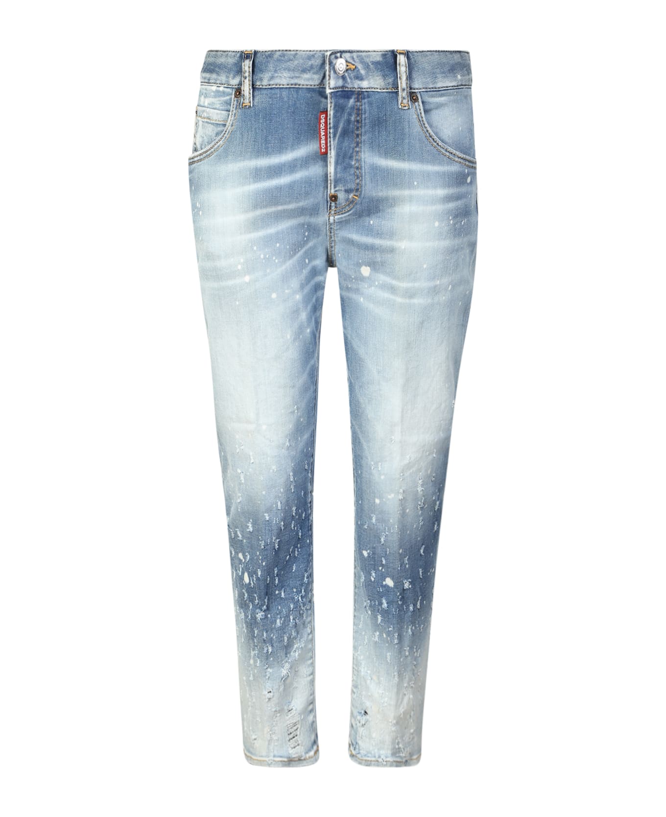 Dsquared2 Distressed Effect Cropped Skinny Jeans - Blue デニム