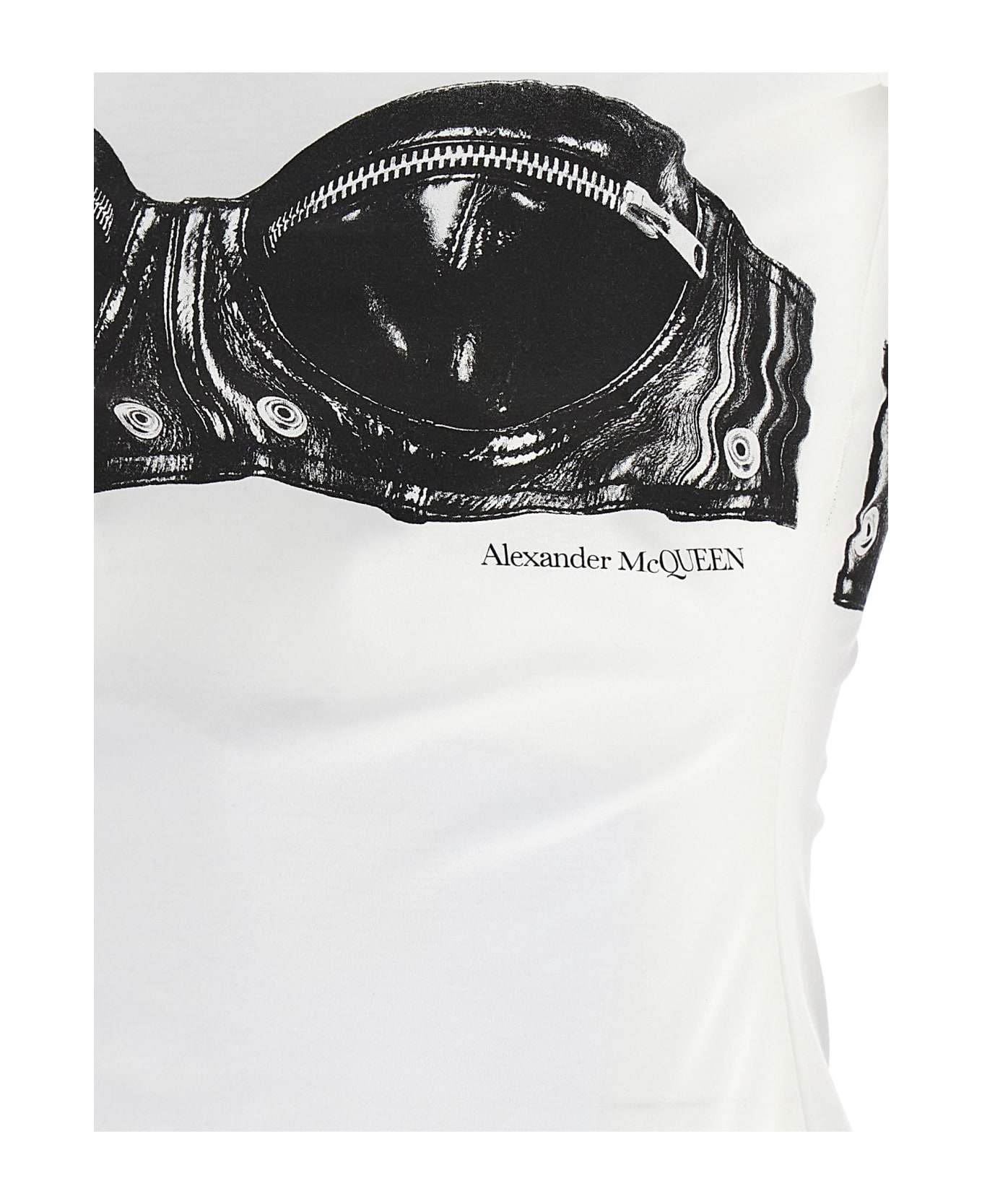 Alexander McQueen Biker Bra T-shirt - White Tシャツ