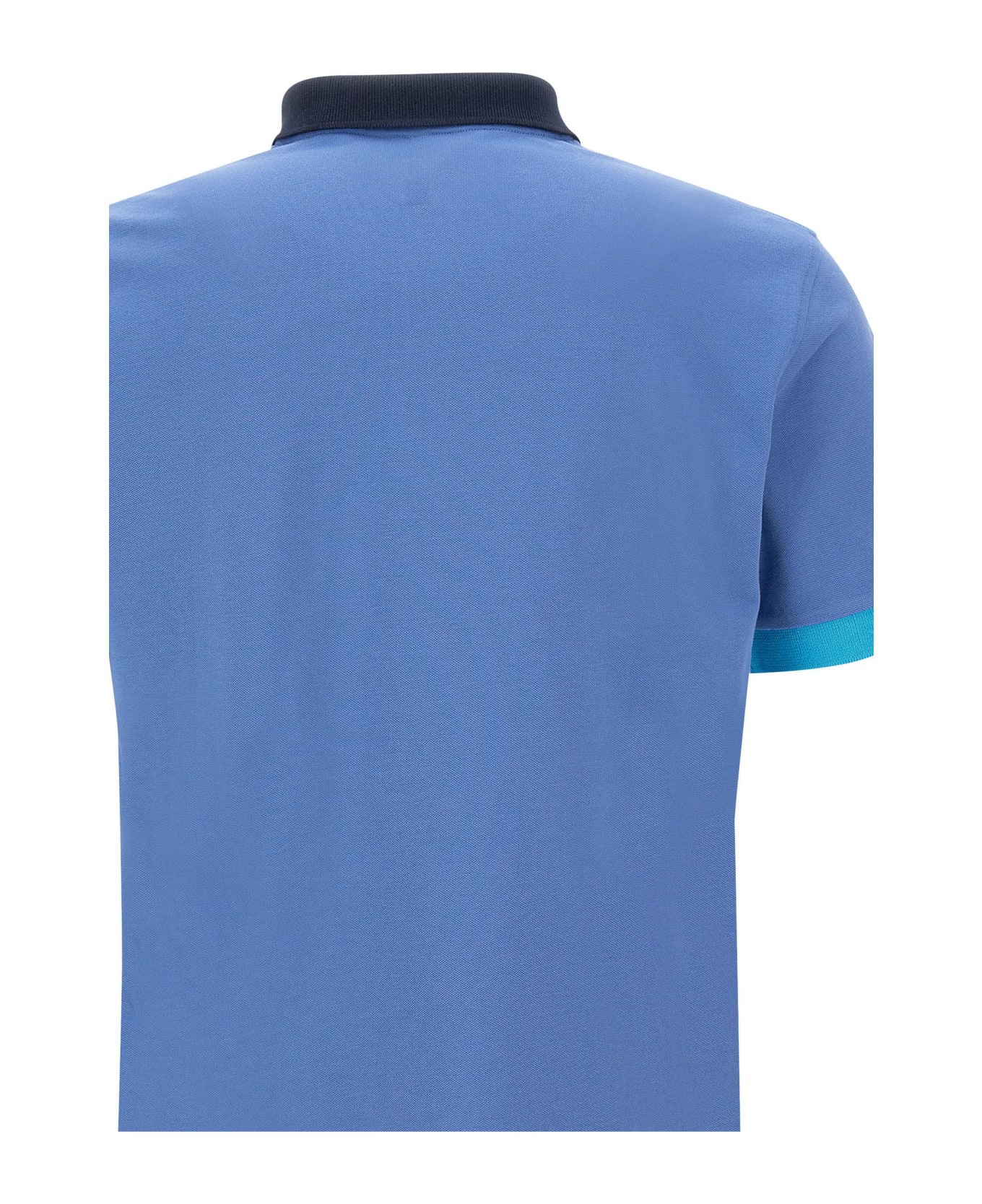 Sun 68 "3 Colours" Cotton Polo Shirt - BLUE