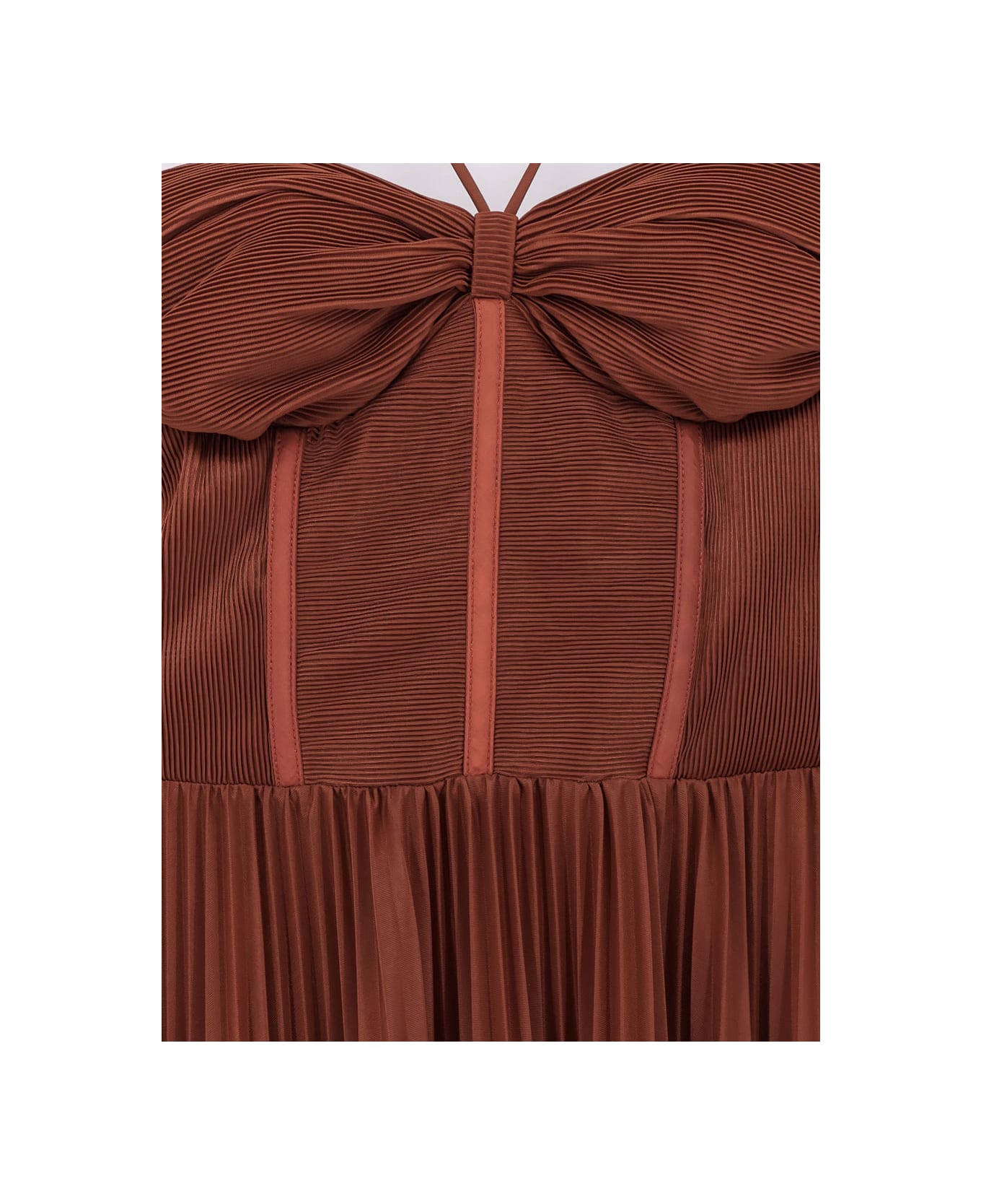 ワンピース PINKO 'Cicogna' dress Pinko Women's Stork Dress L98 Cinnamon – Vanda Boutique