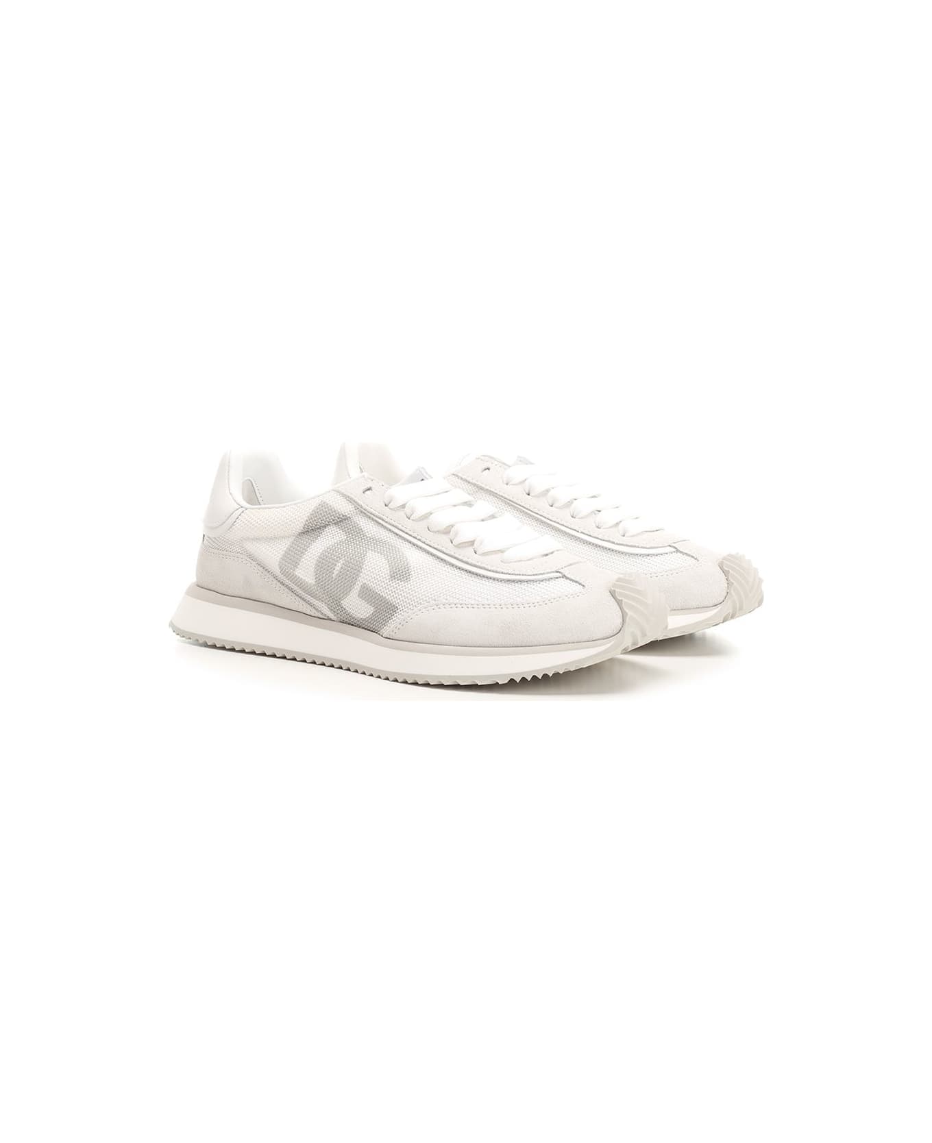 Dolce & Gabbana 'dg Cushion' Mesh Sneakers - WHITE/NEUTRALS