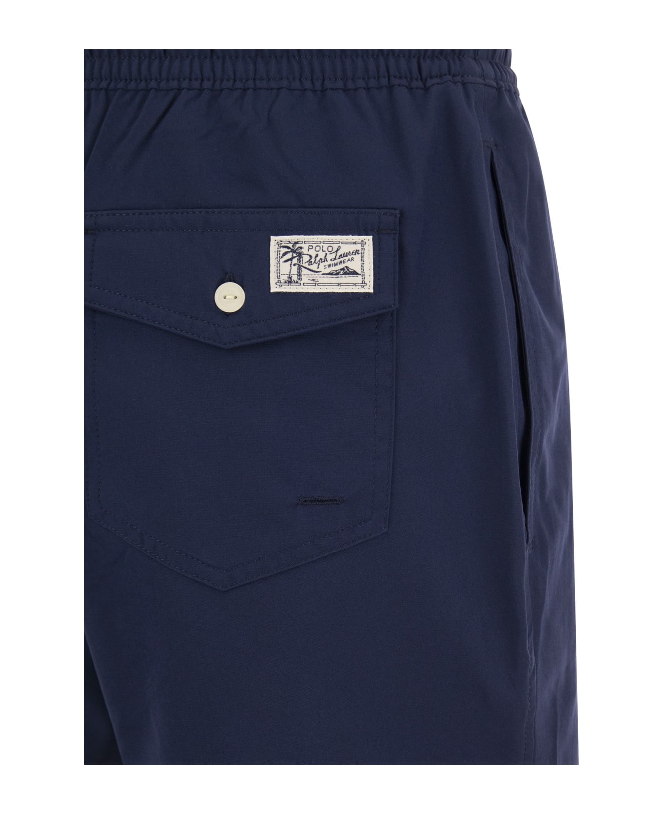 Ralph Lauren Navy Blue Swim Shorts With Embroidered Pony - Blu