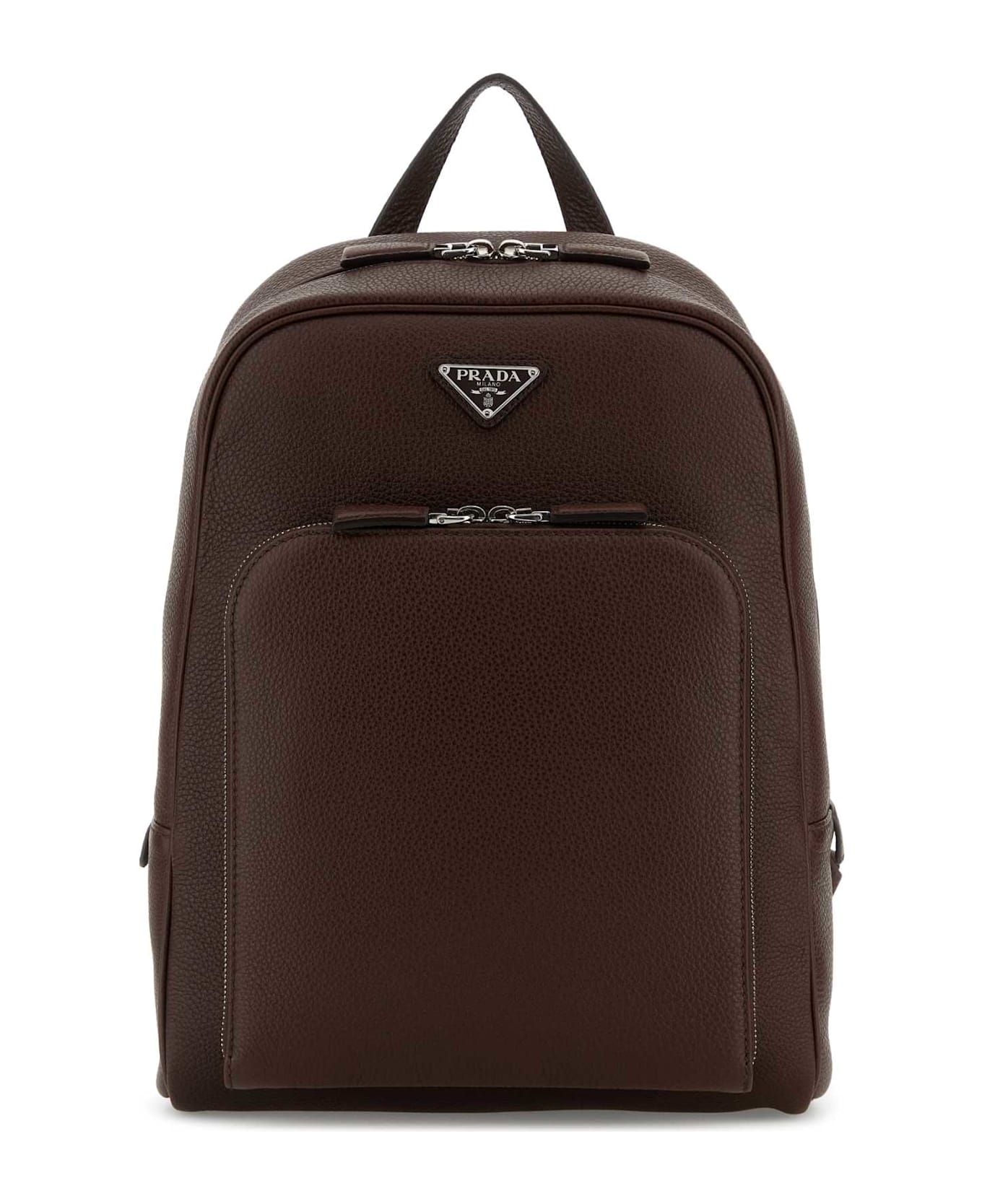 Prada Brown Leather Backpack - BRUCIATO