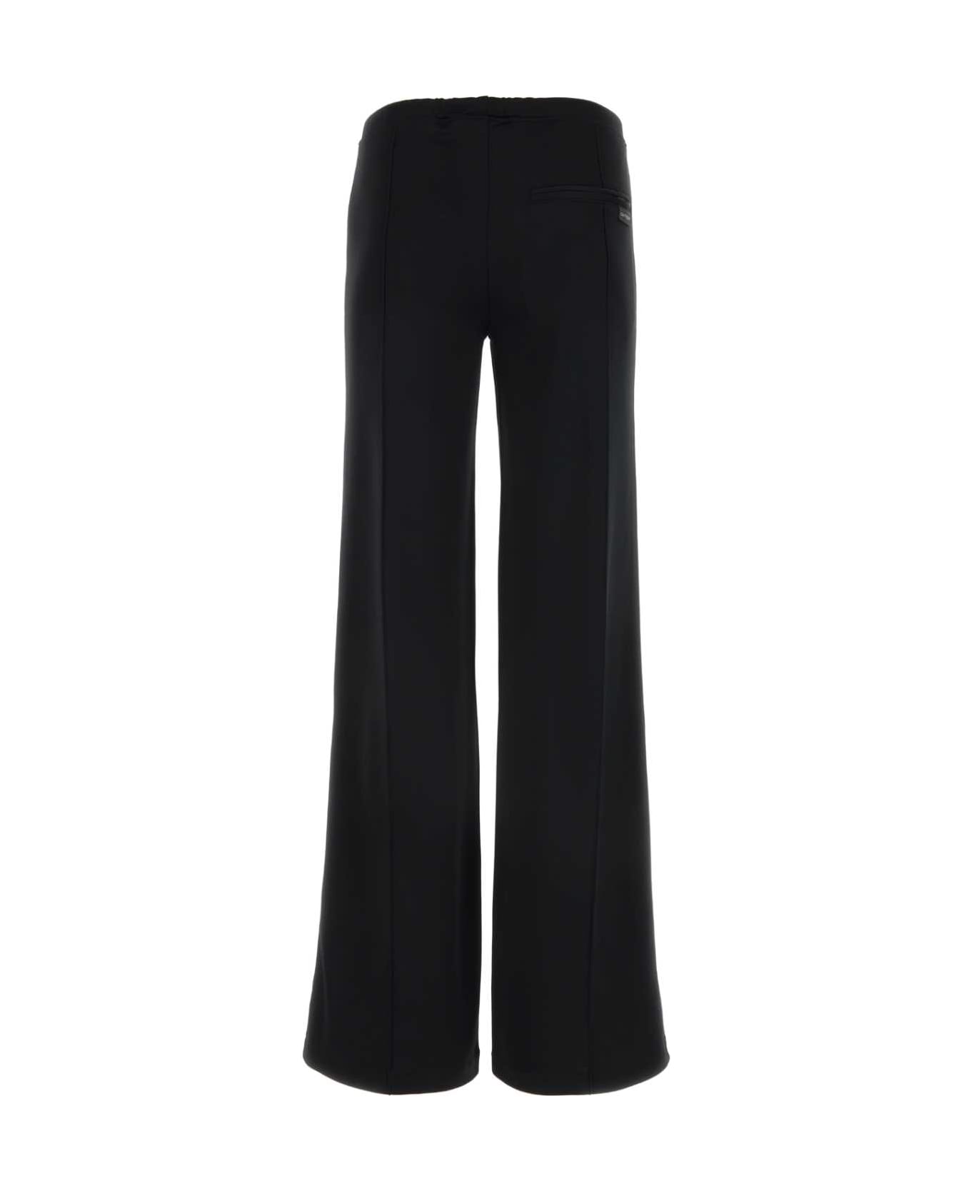 Courrèges Black Polyester Wide-leg Pant - Black