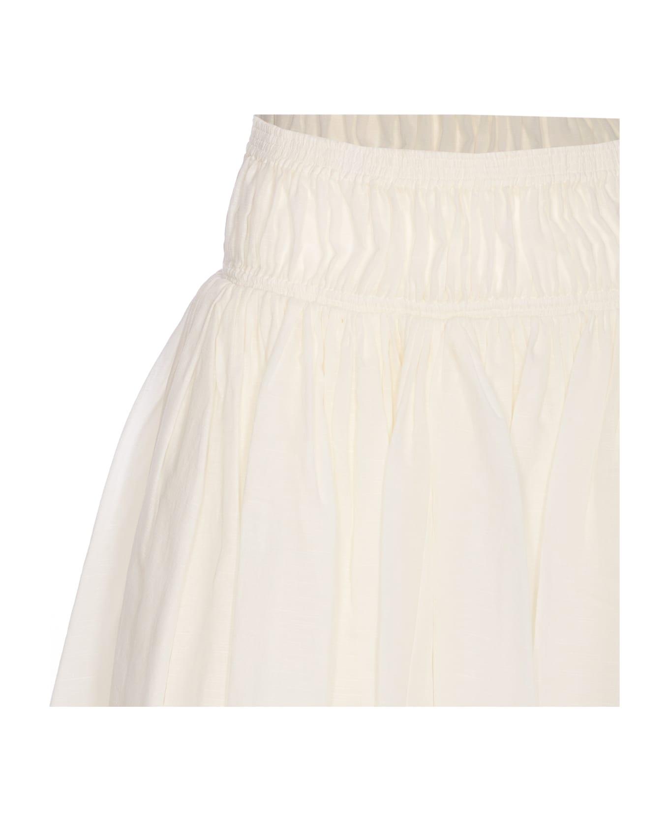 Alaia Linen And Cotton Skirt - White