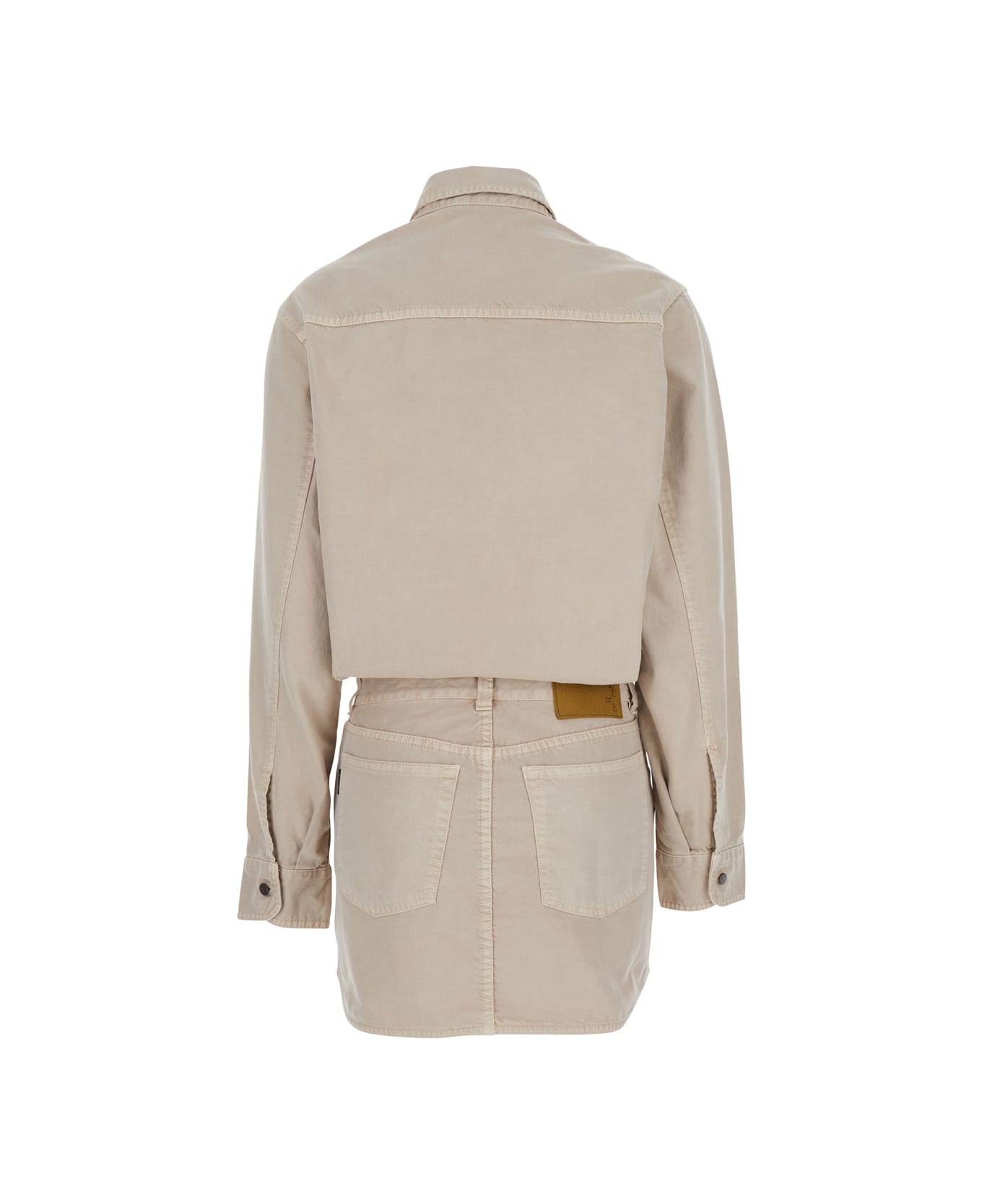 Haikure 
tamu
 Beige Dress With Drop Shoulders And Logo Patch On The Back In Cotton Woman - Beige