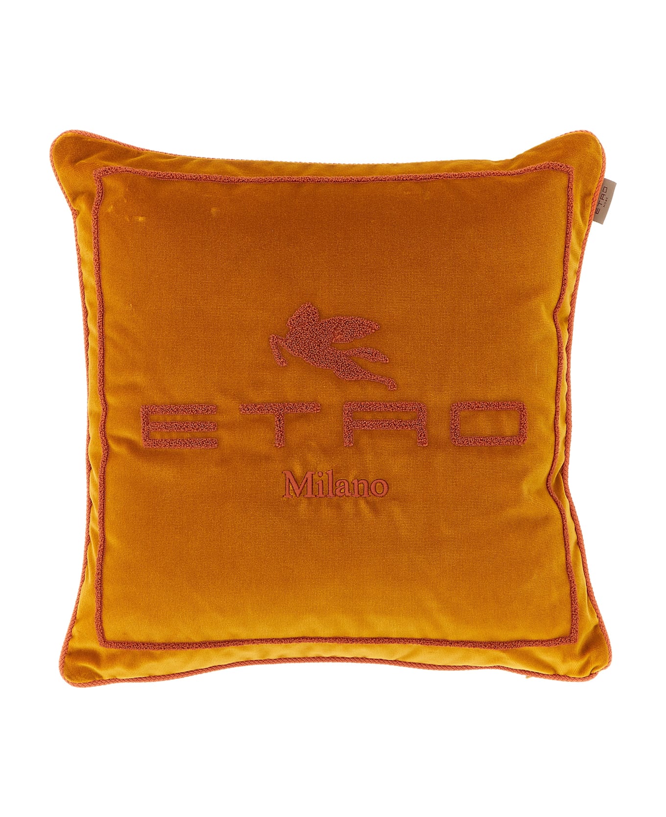 Etro Spunga Logo Cushion - Orange