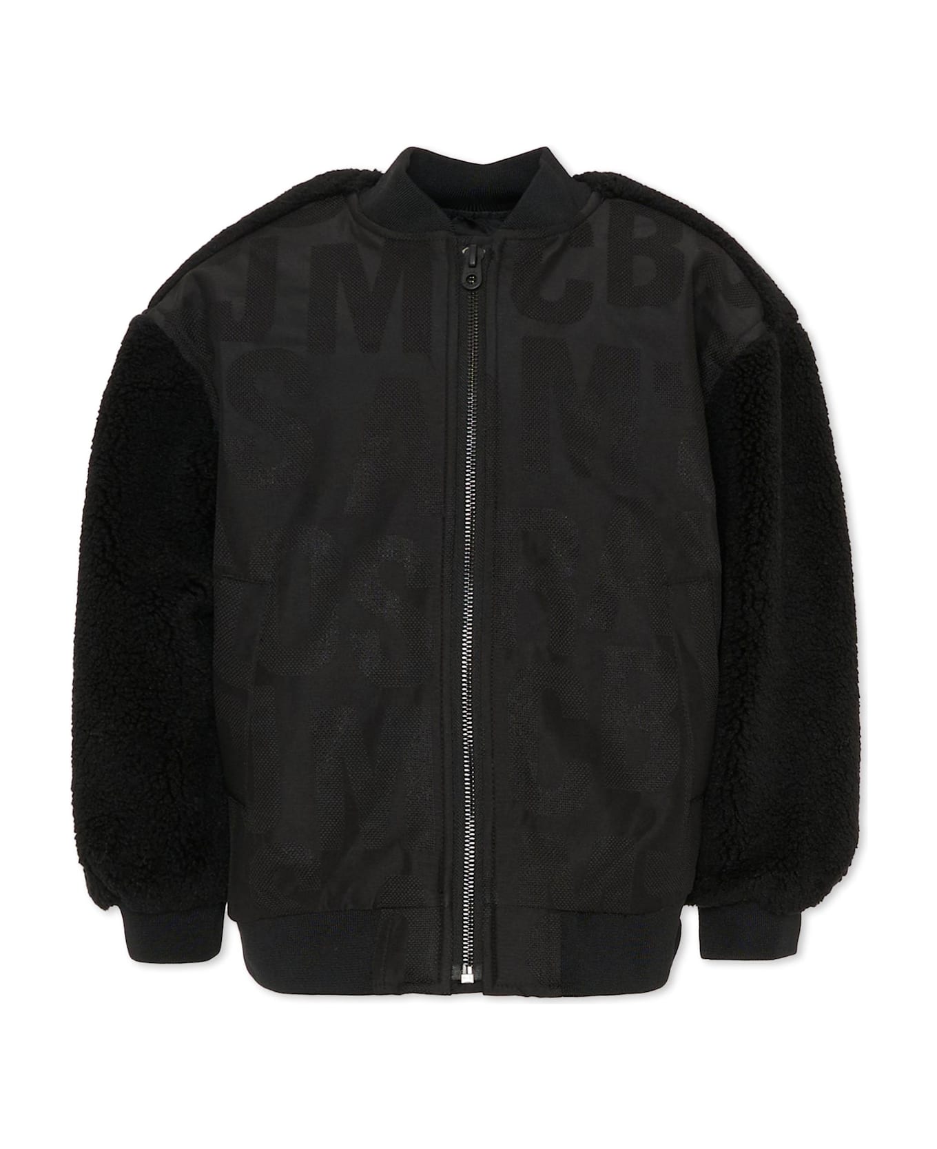 Marc Jacobs Black Bomber Jacket For Boy With Logo - Black