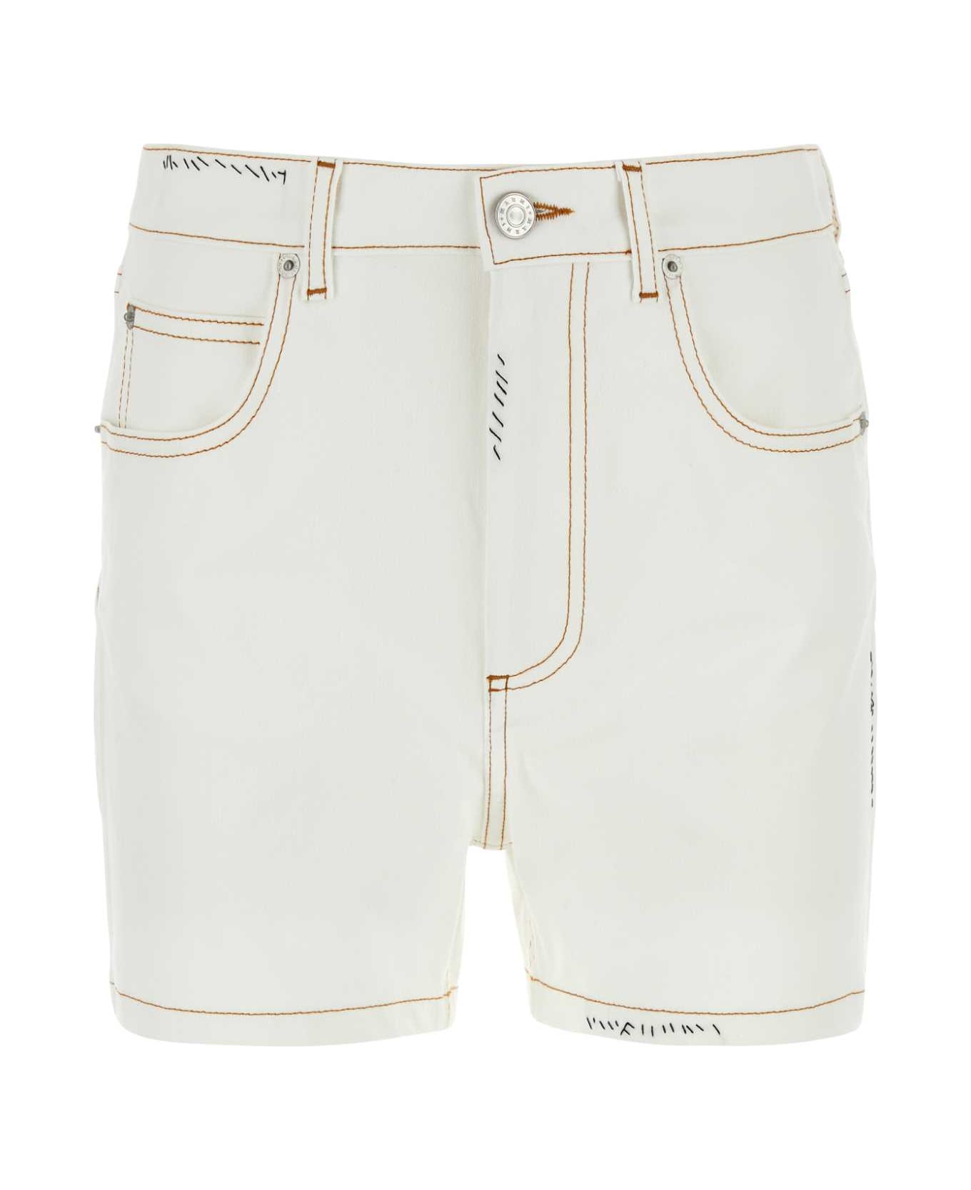 Marni White Stretch Denim Shorts - 00W01