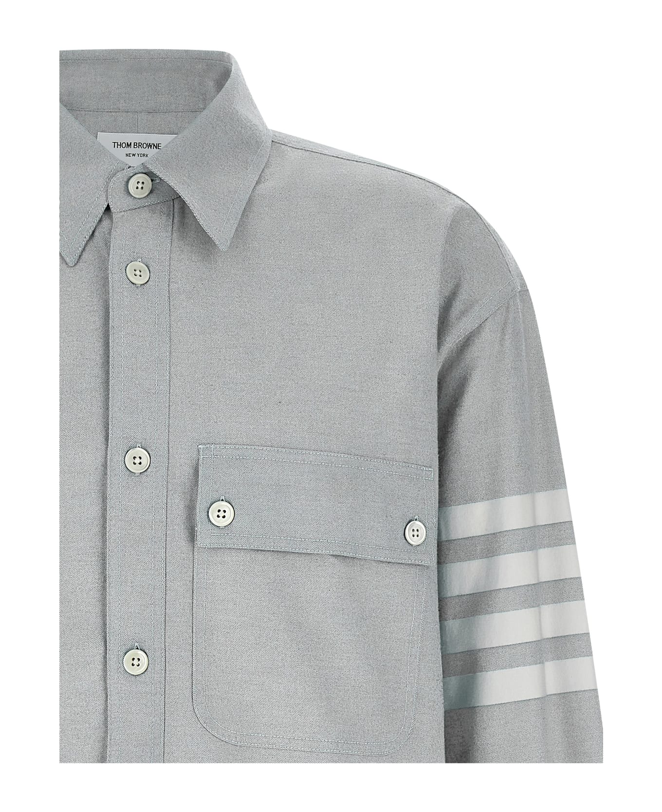 Thom Browne 
4bar
 Flannel Shirt - Gray