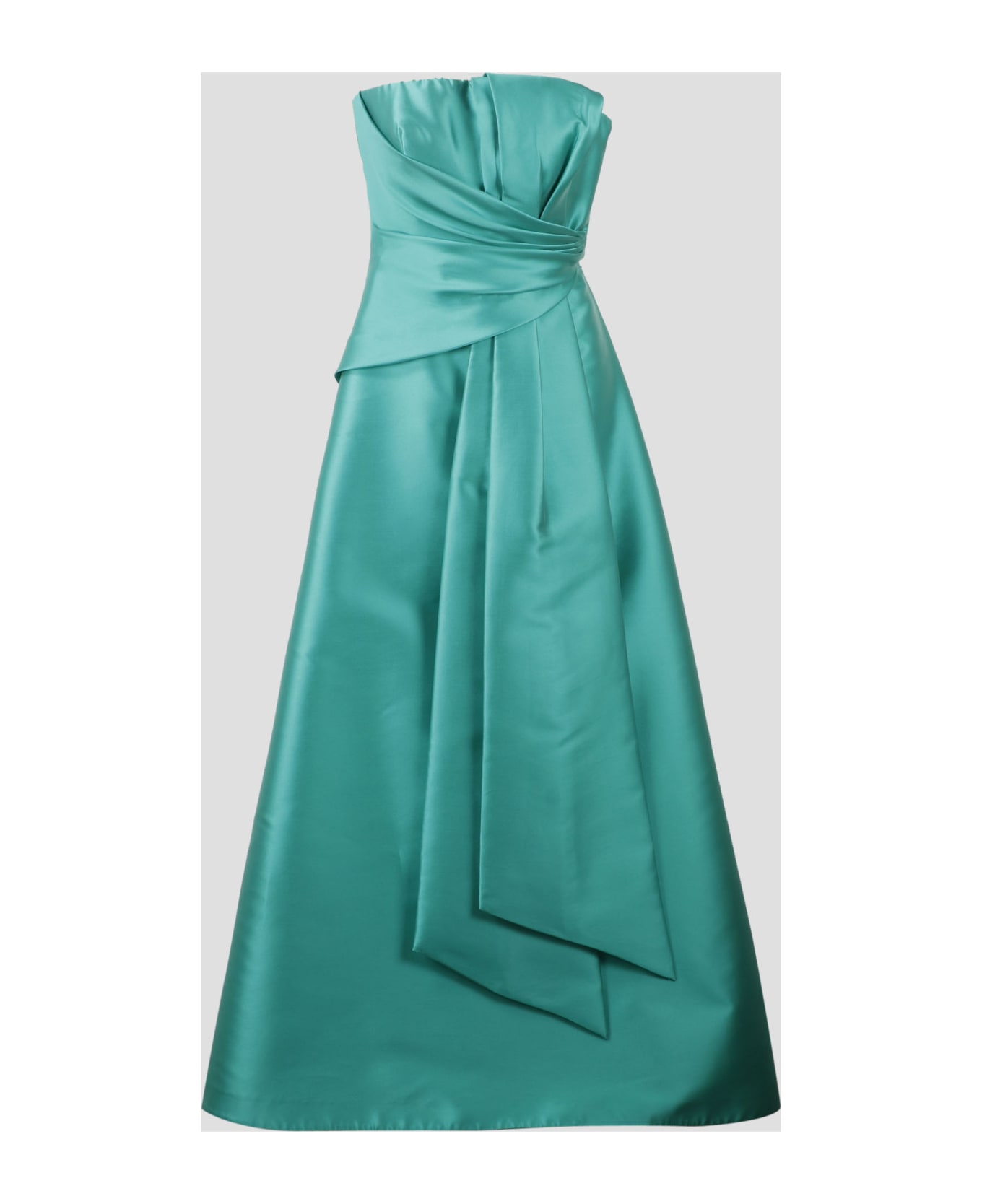 Alberta Ferretti Mikado Bustier Dress - Green