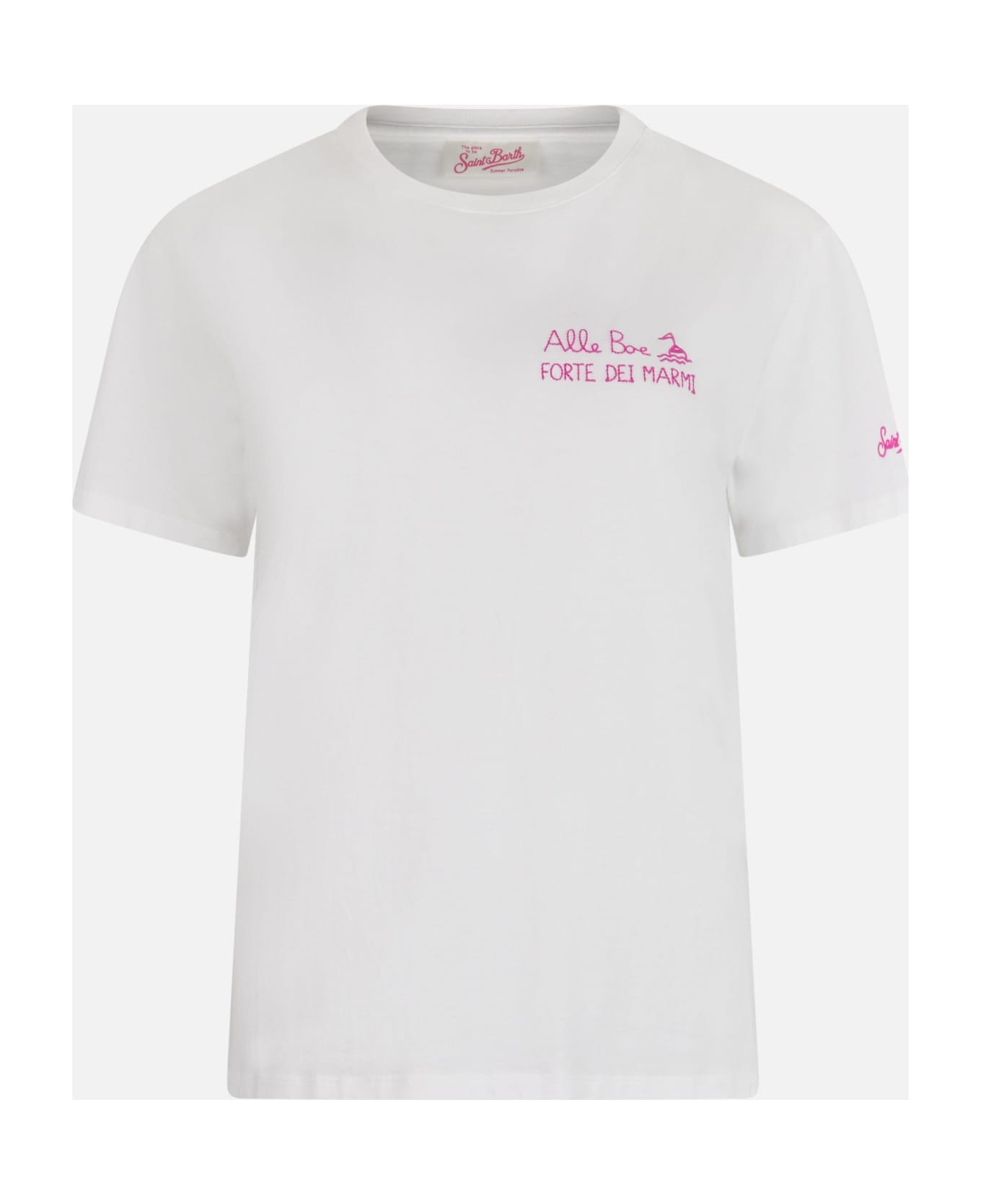 MC2 Saint Barth Woman Cotton Jersey Crewneck T-shirt Emilie With Amo Forte Print | Alle Boe Special Edition - WHITE