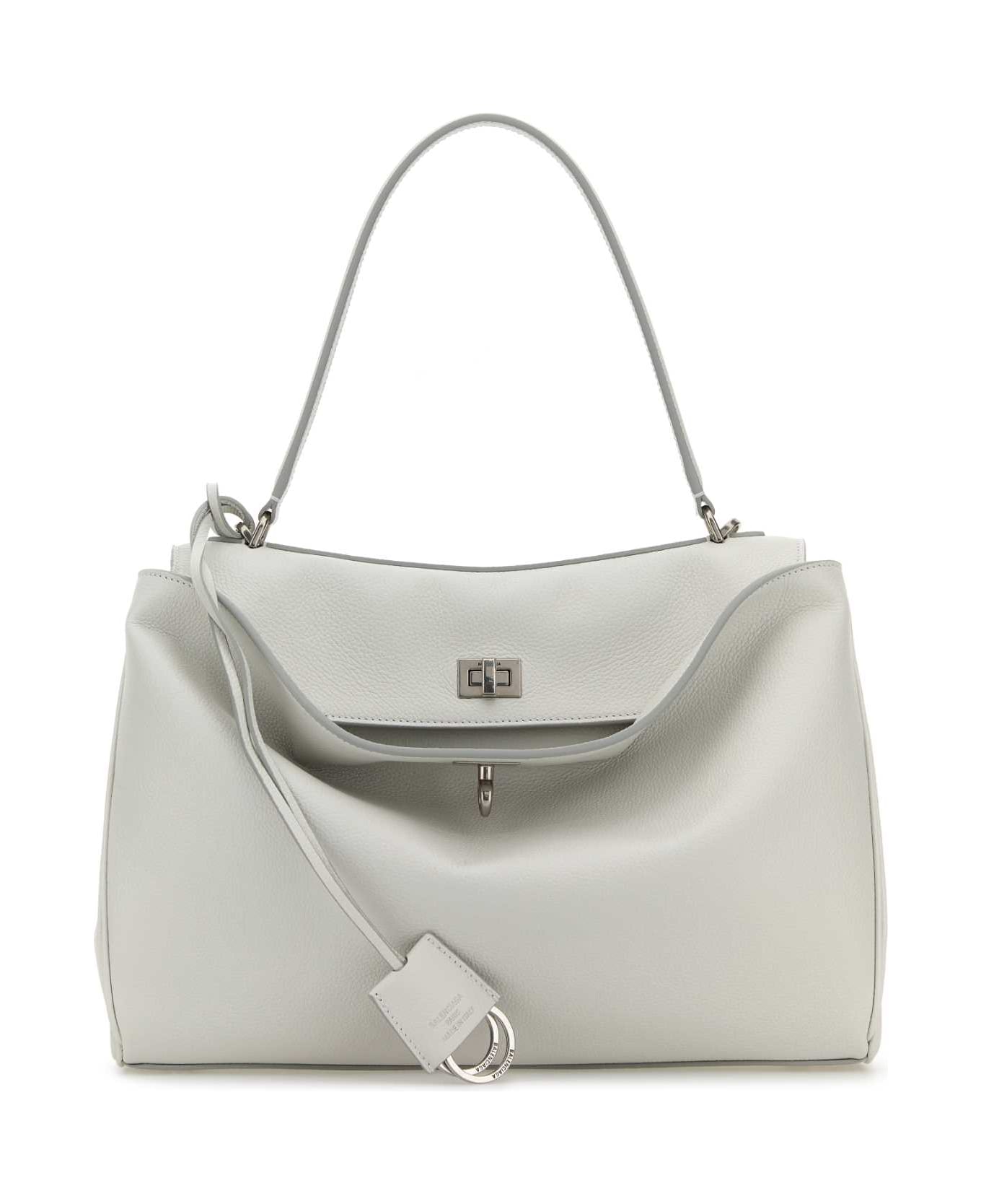 Balenciaga Chalk Leather Medium Rodeo Handbag - WHITE