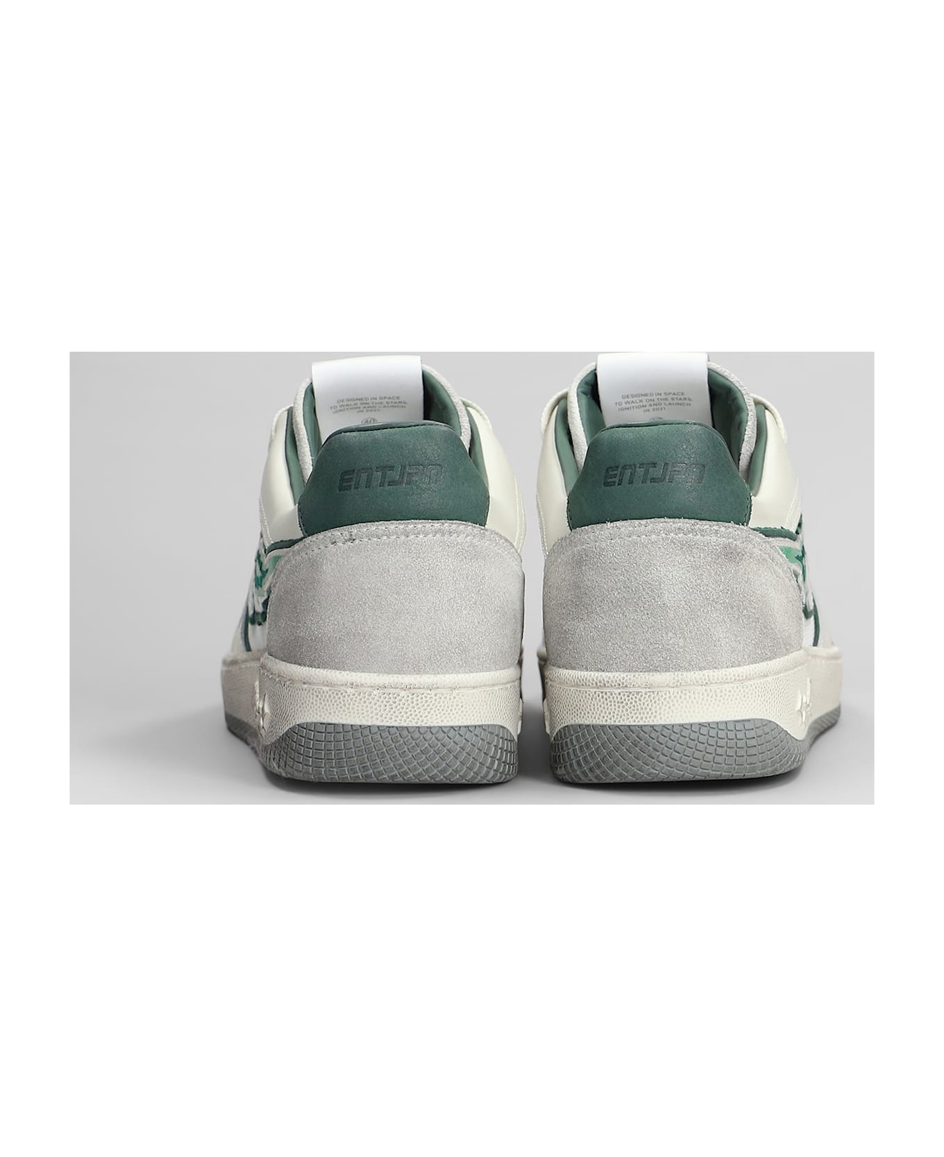 Enterprise Japan Egg Rocket Sneakers In White Leather And Fabric - white