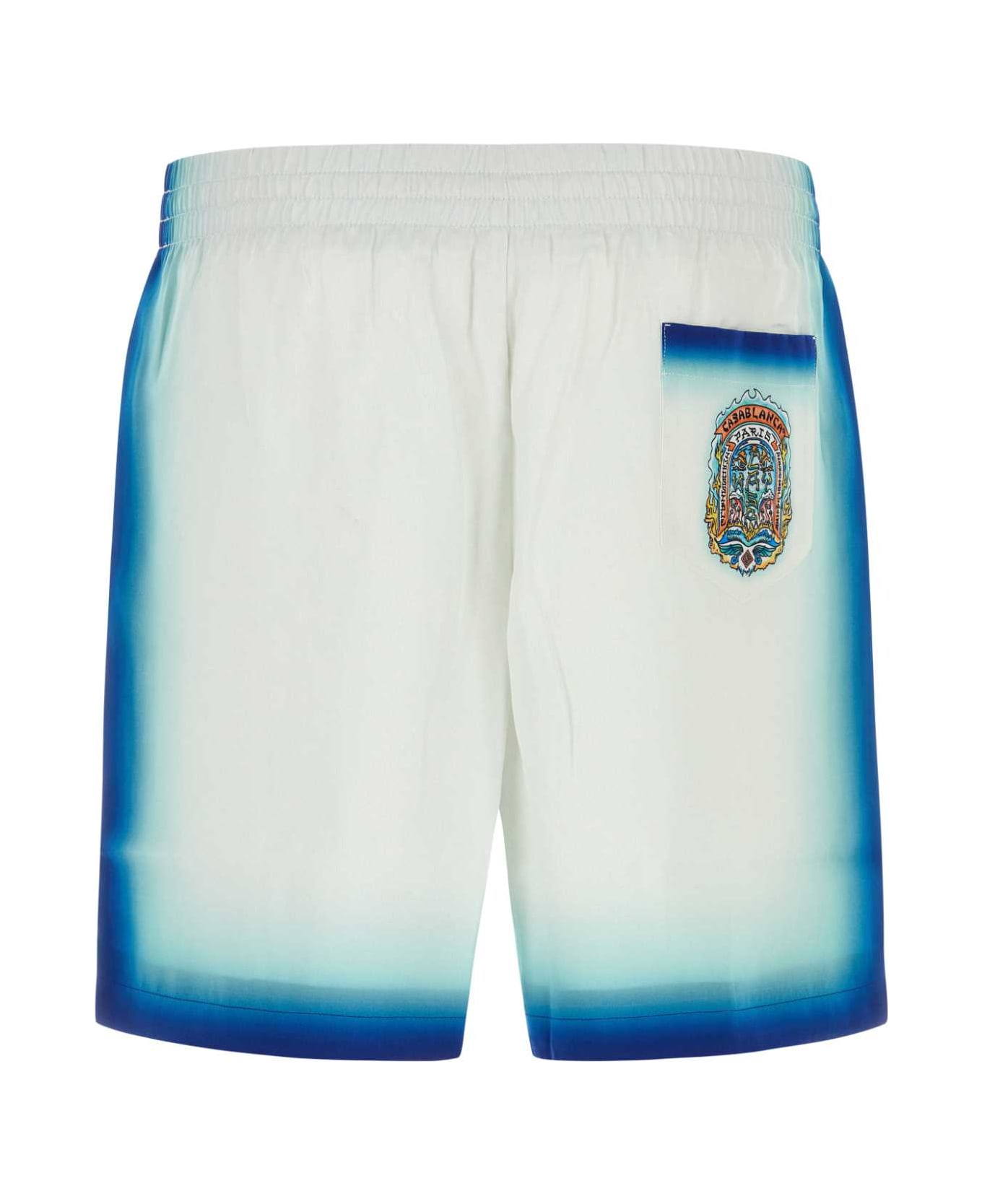 Casablanca White Satin Bermuda Shorts - CASAWAYSKATE