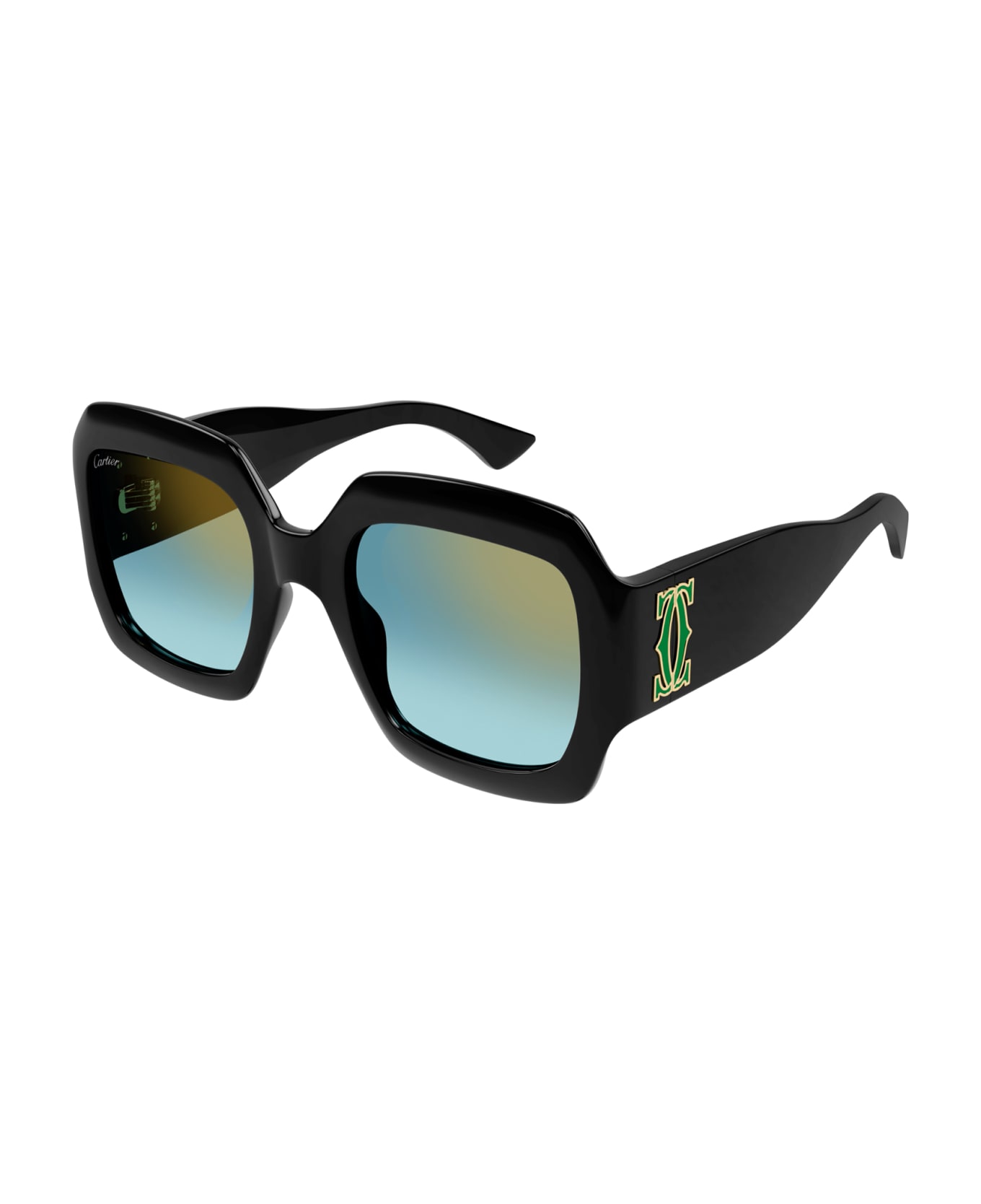 Cartier Eyewear Ct0434s Sunglasses - Black Black Green