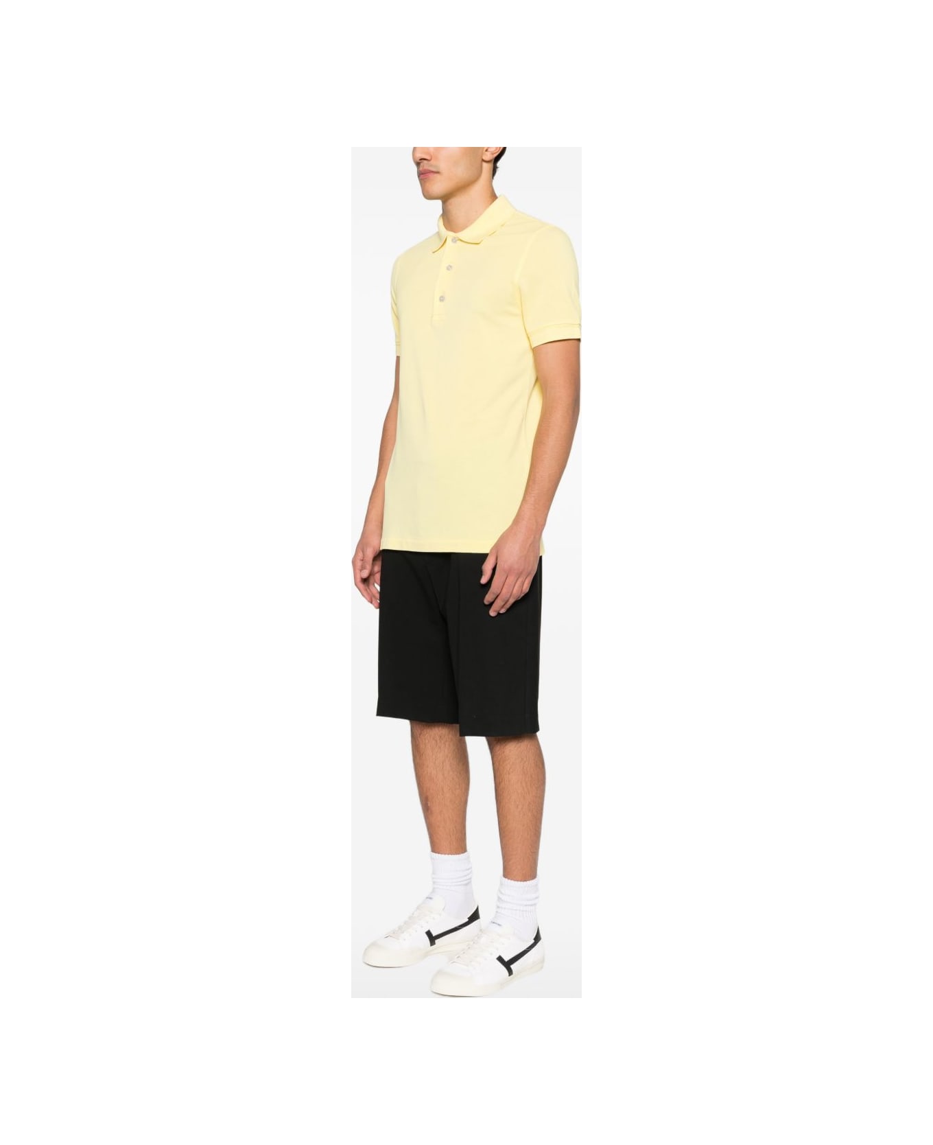 Tom Ford Cotton Blend Polo Shirt - Yellow