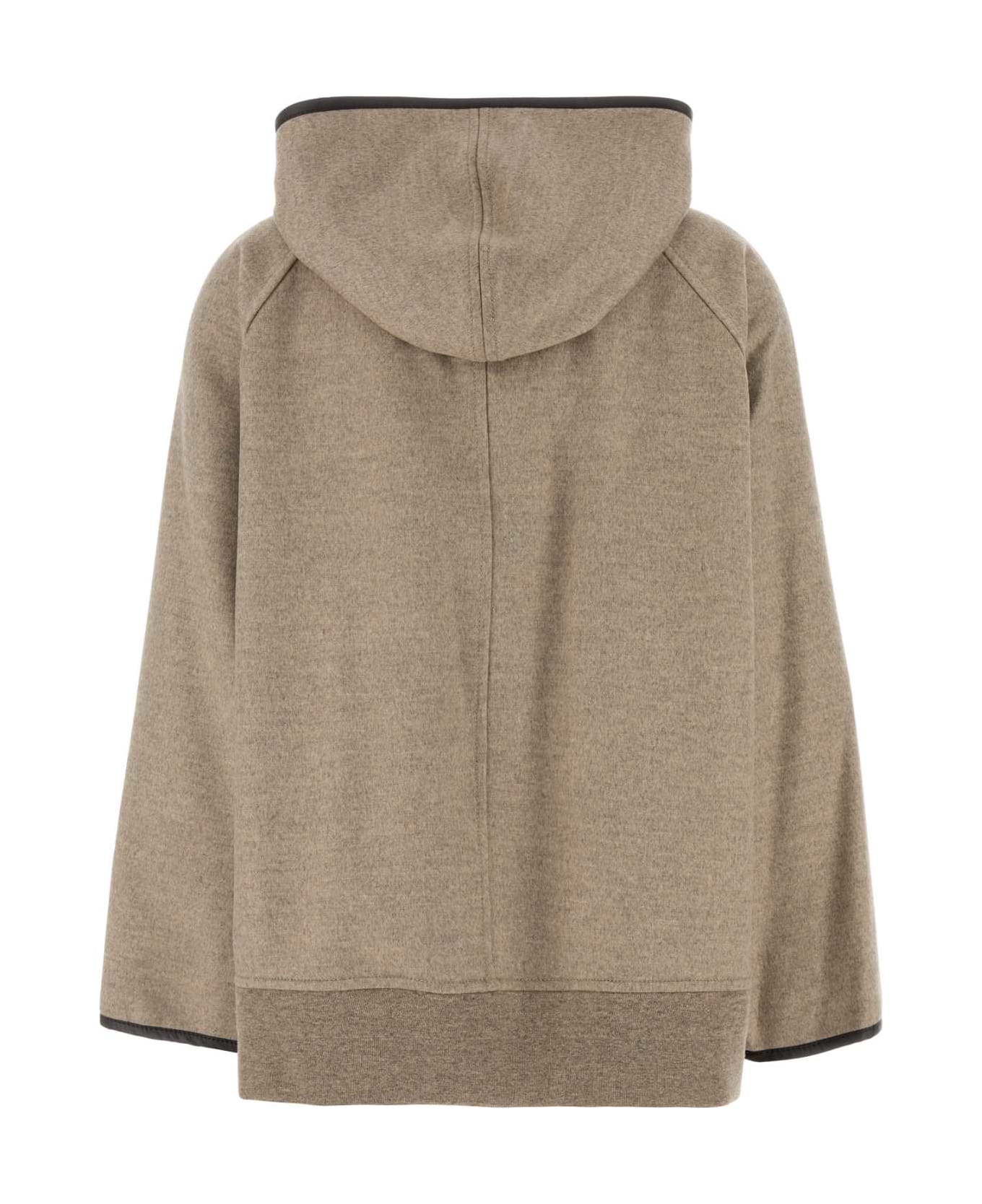 Bottega Veneta Cappuccino Wool Blend Jacket - SANDSHELLMELANGE