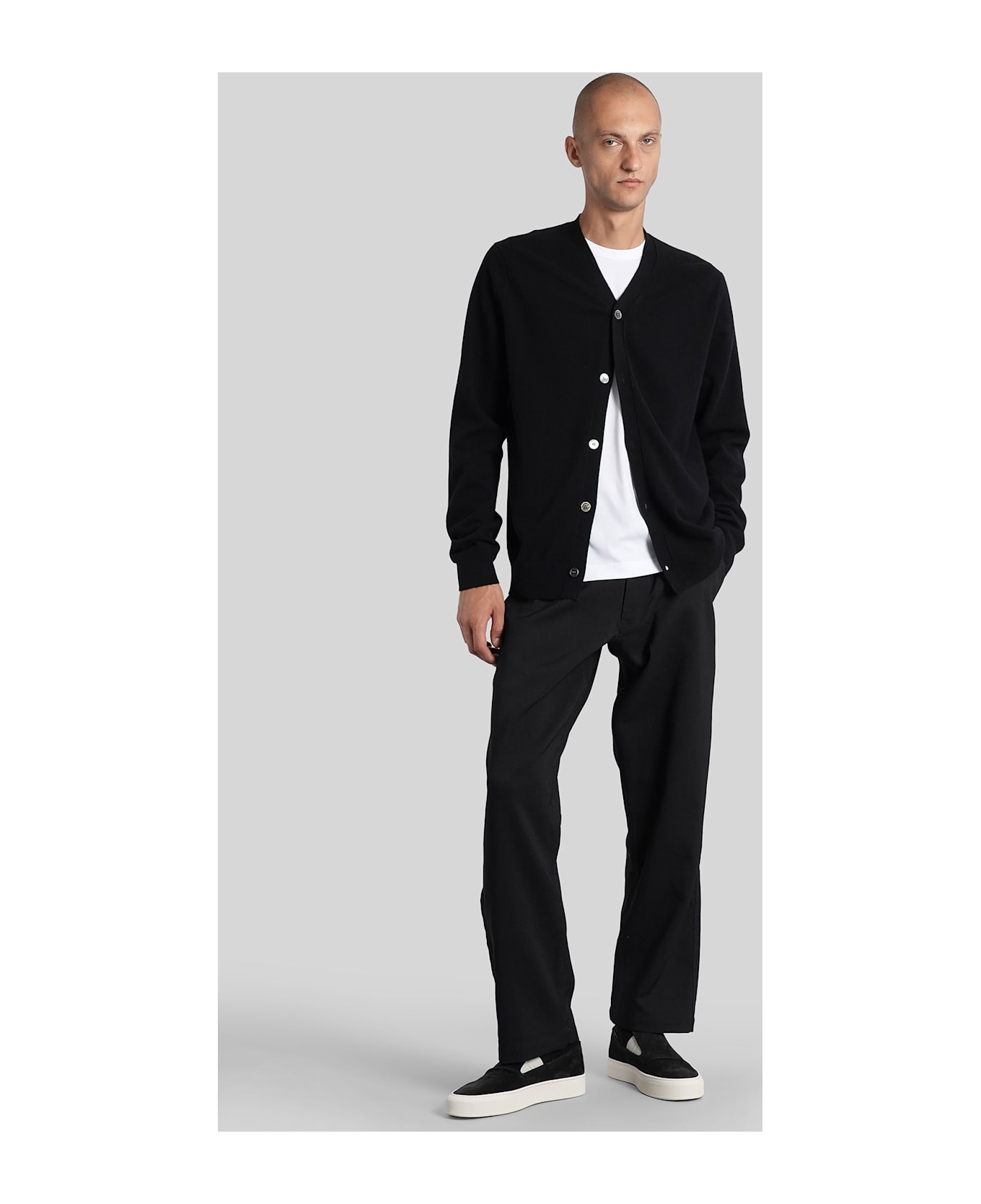 Comme des Garçons Shirt Cardigan In Black Wool - black
