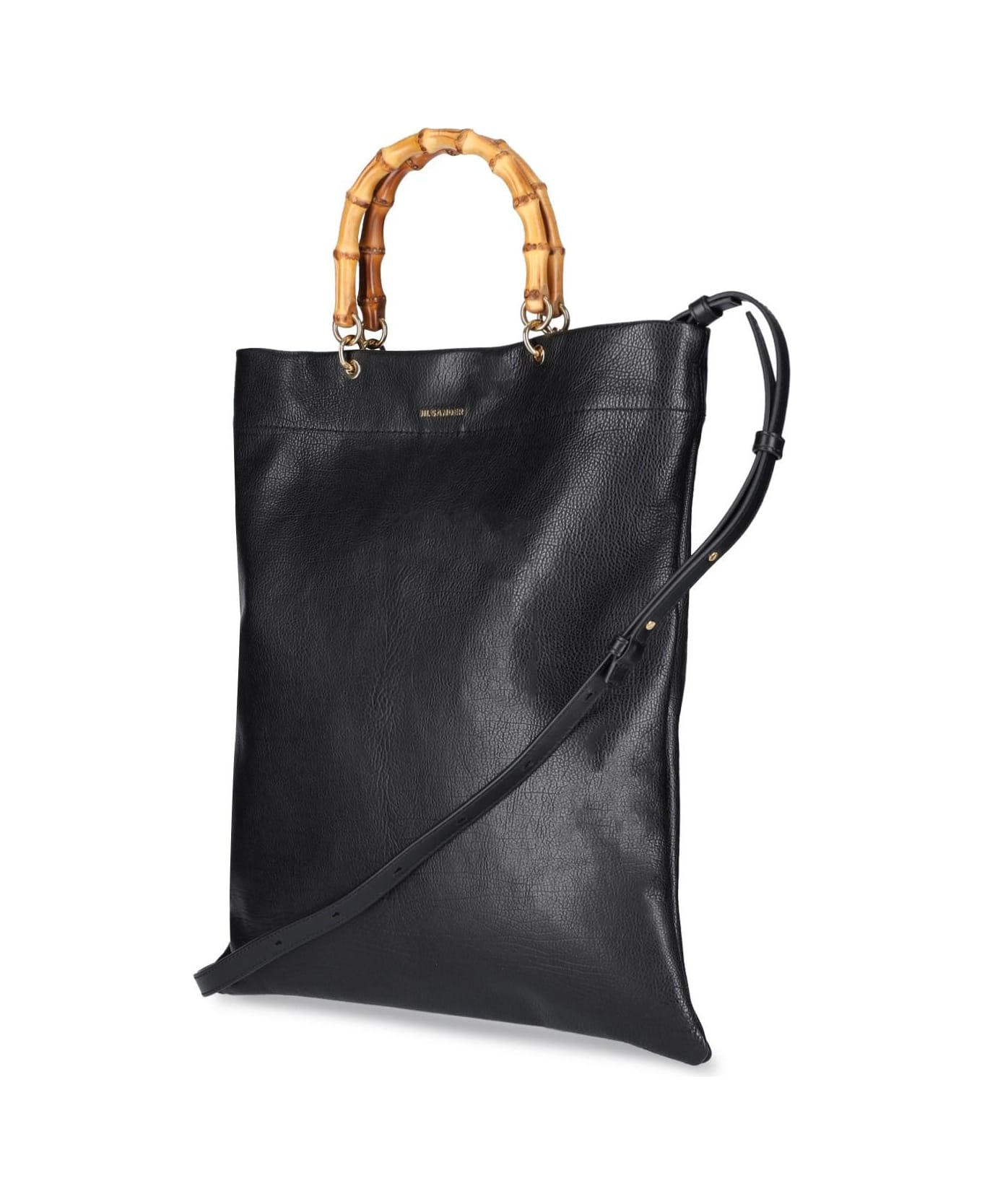 関税込み【JIL SANDER】Knot Tote Medium トートバッグ Knot Medium leather tote bag in black - Jil Sander | Mytheresa