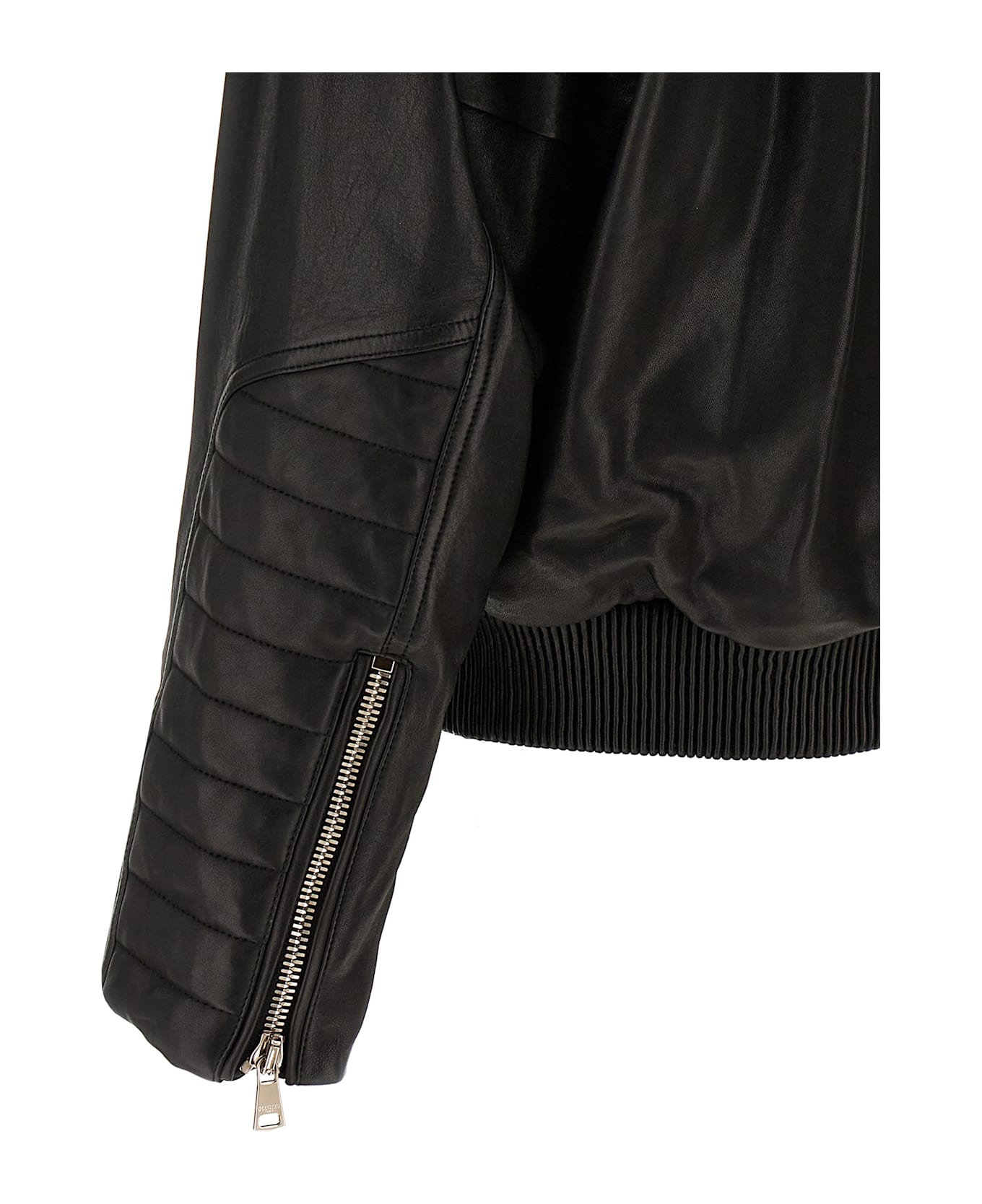 Balmain Layered Leather Jacket - Black