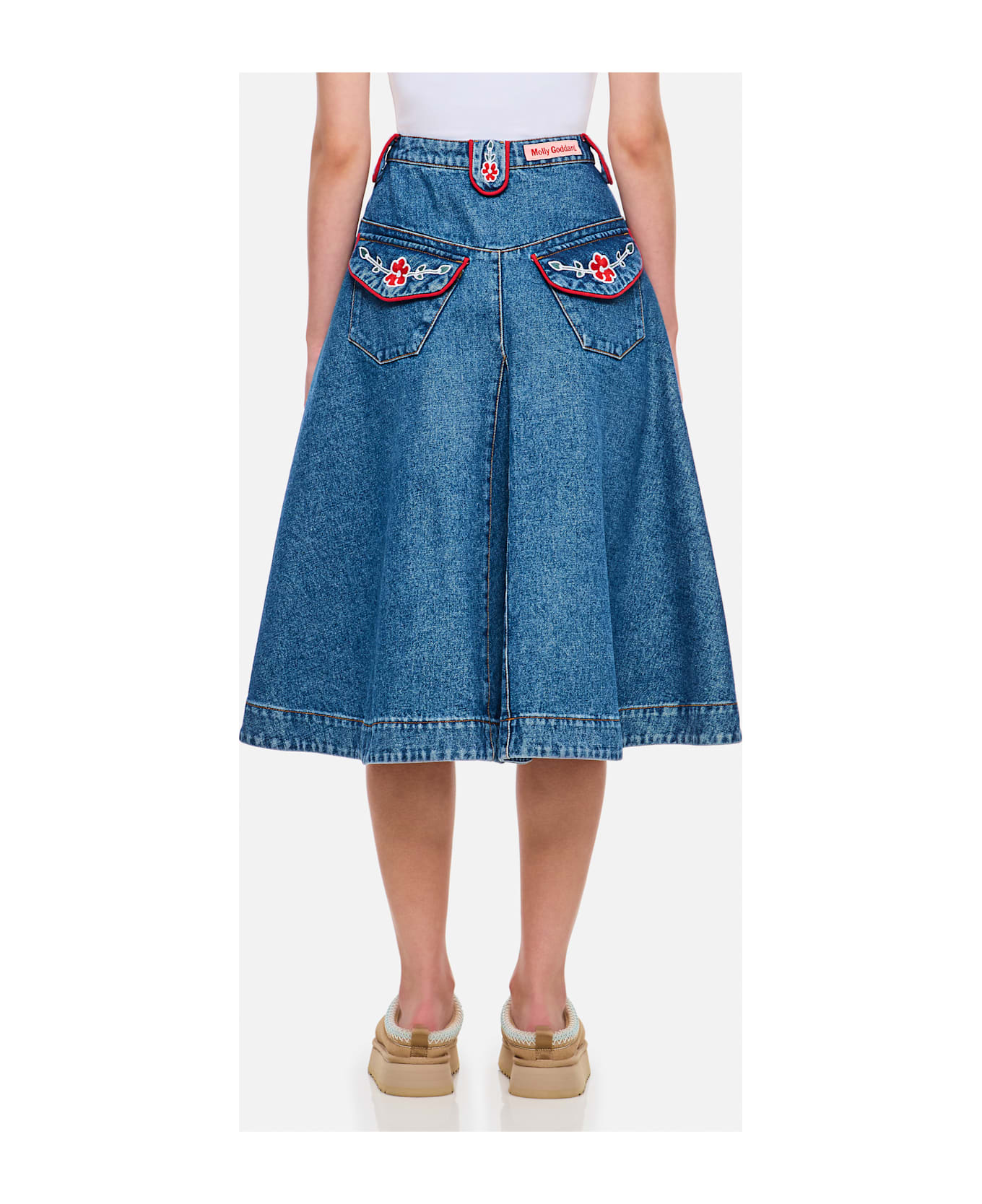 Molly Goddard Abi Denim Miid Skirt - Blue