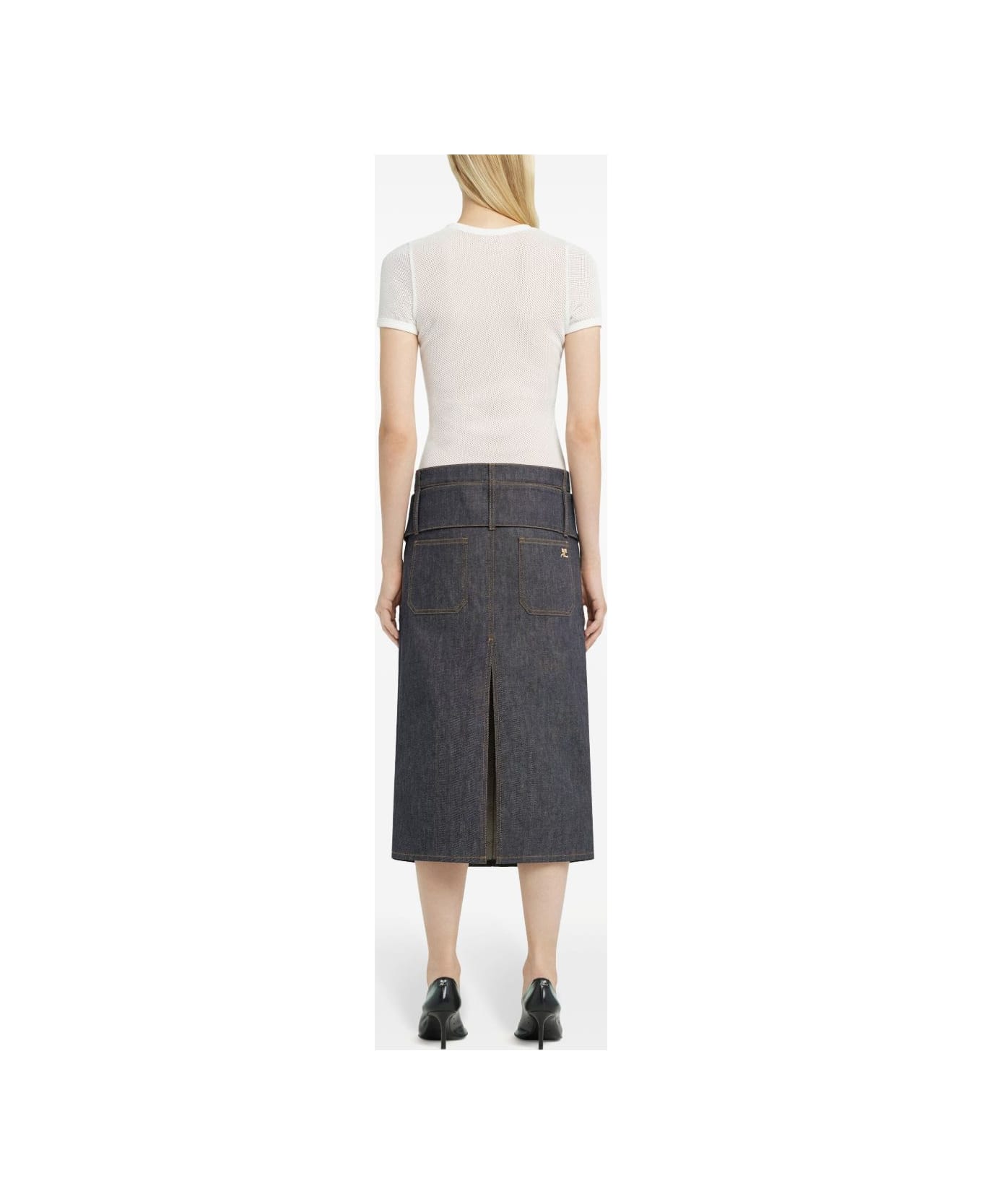 Courrèges Logo Cotton T-shirt - White