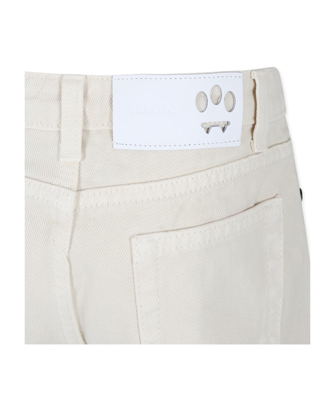 Barrow Beige Shorts For Girl With Smiley - Crema