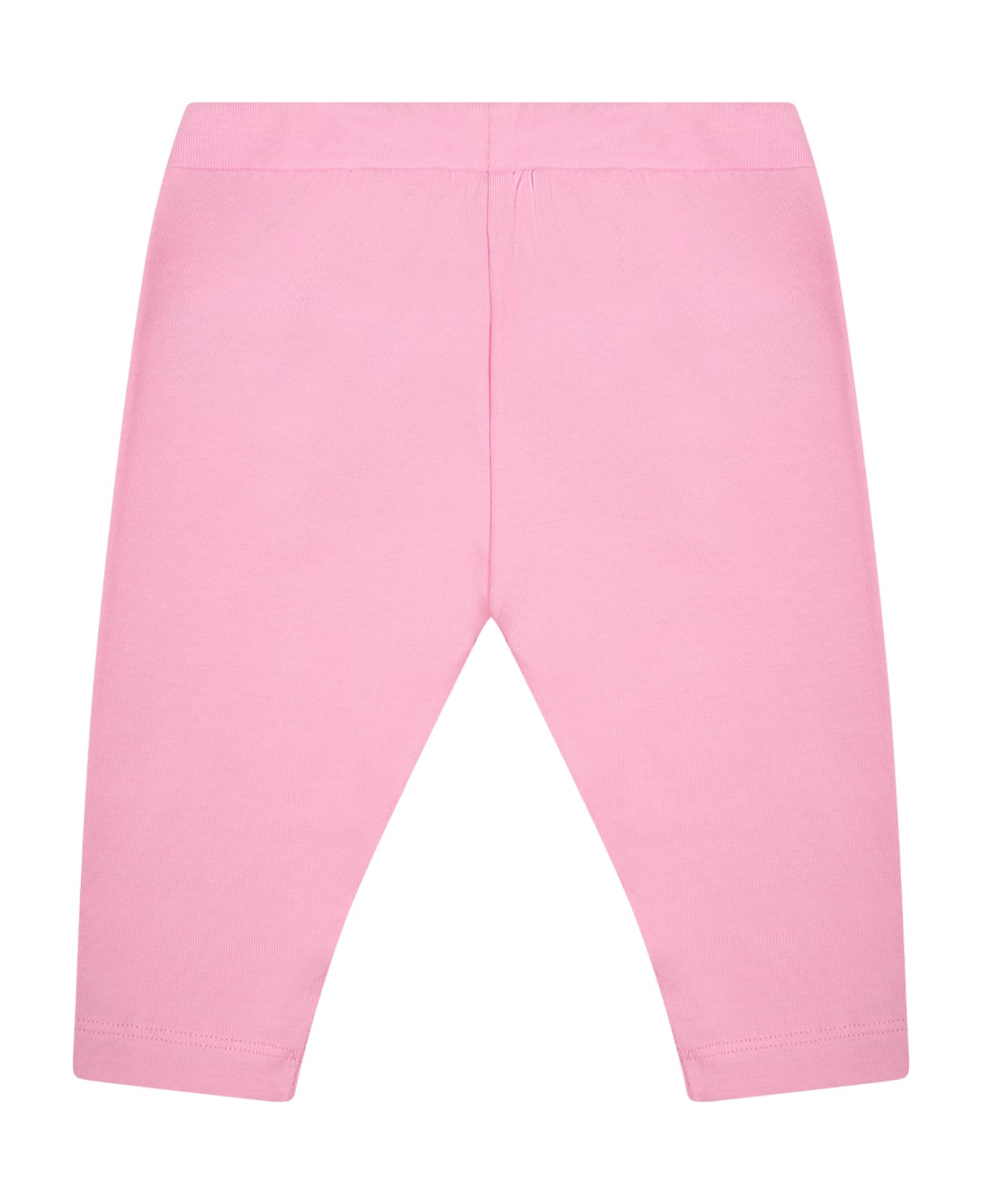 Moschino Pink Leggings For Baby Girl With Logo - Pink